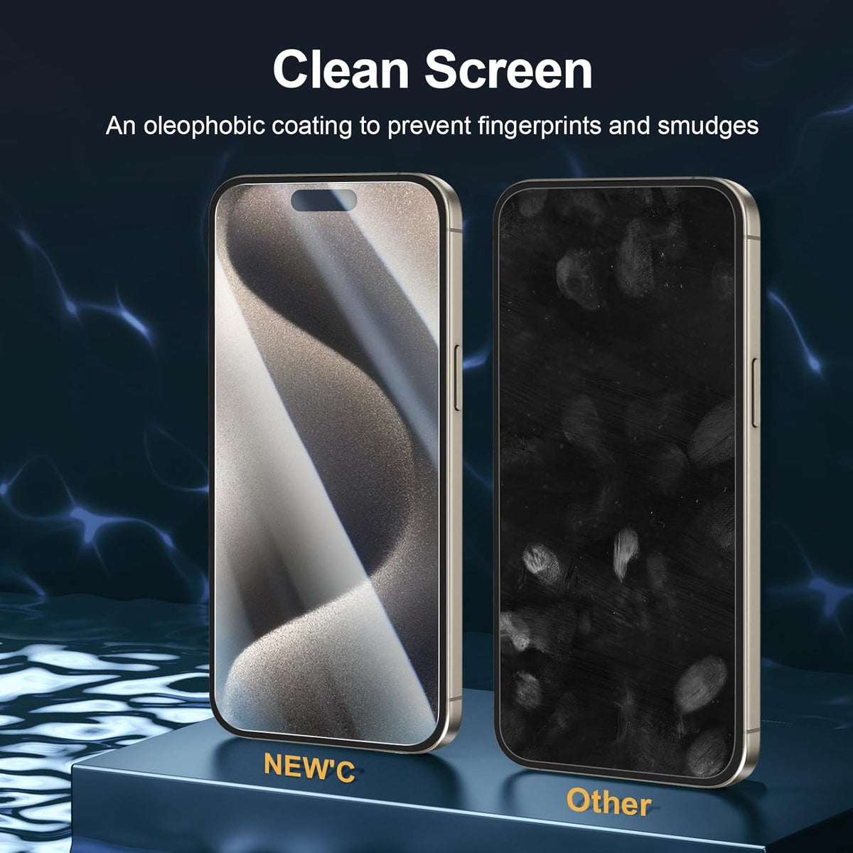 NEW'C 3 Pack Designed for iPhone 15 Pro Max Screen Protector (6.7 inches),Enhanced Tempered Glass Protection with easy installation tool included,Ultra Resistant