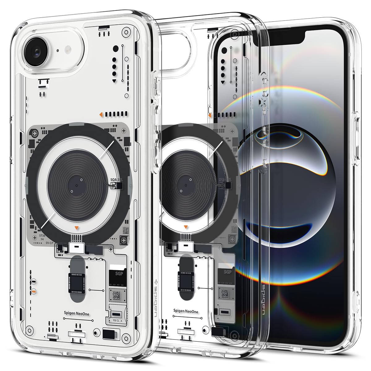 Spigen Ultra Hybrid Magfit Direct Digital Printing Case For Iphone 17E / 16E Case [Custom Design][Compatible With Magsafe] - Neo
