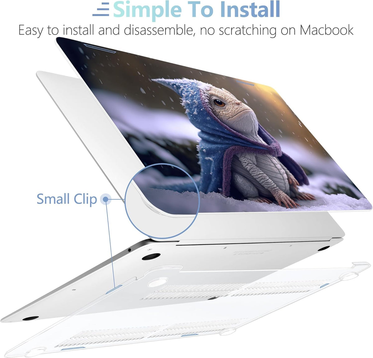 MEEgoodo for MacBook Air 13 inch Case 2021 2020 2019 2018 Released A2337 M1 A2179 A1932 with Touch ID, Plastic Hard Shell & Keyboard Cover Compatible with MacBook Air Case 13.3, Cute Dragon Cub