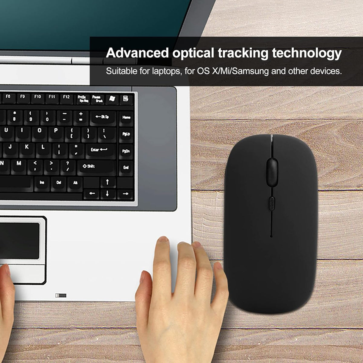 Wireless Gaming Mouse, Ergonomic Silent Bluetooth 5.0 Mouse, Less Click Noise for Office, Laptop, Tablets