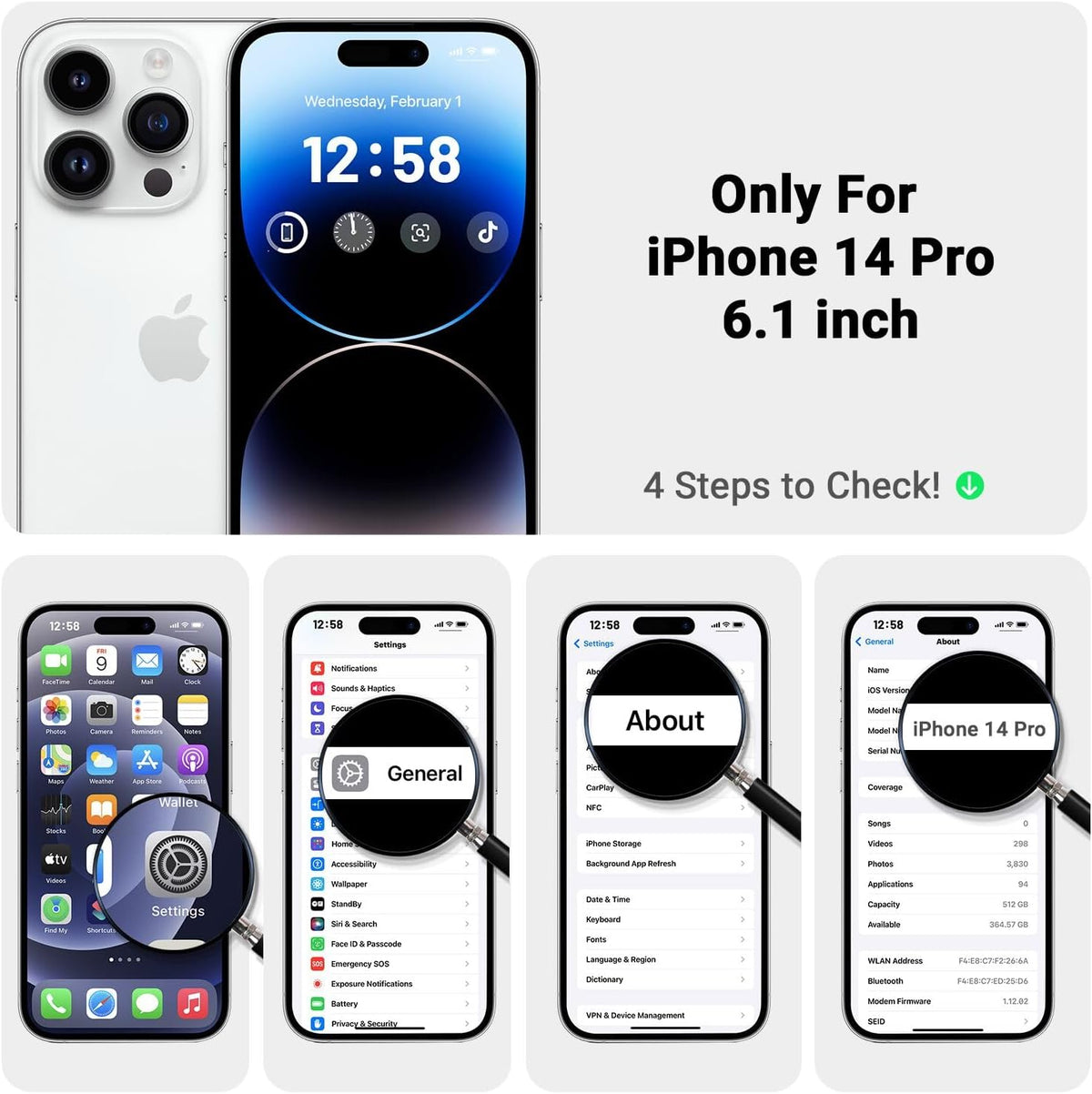 iPhone 14 Pro Case, Calke Green Silicone, MagSafe Compatible, Camera Protection, 6.1", with 2 Screen Protectors.