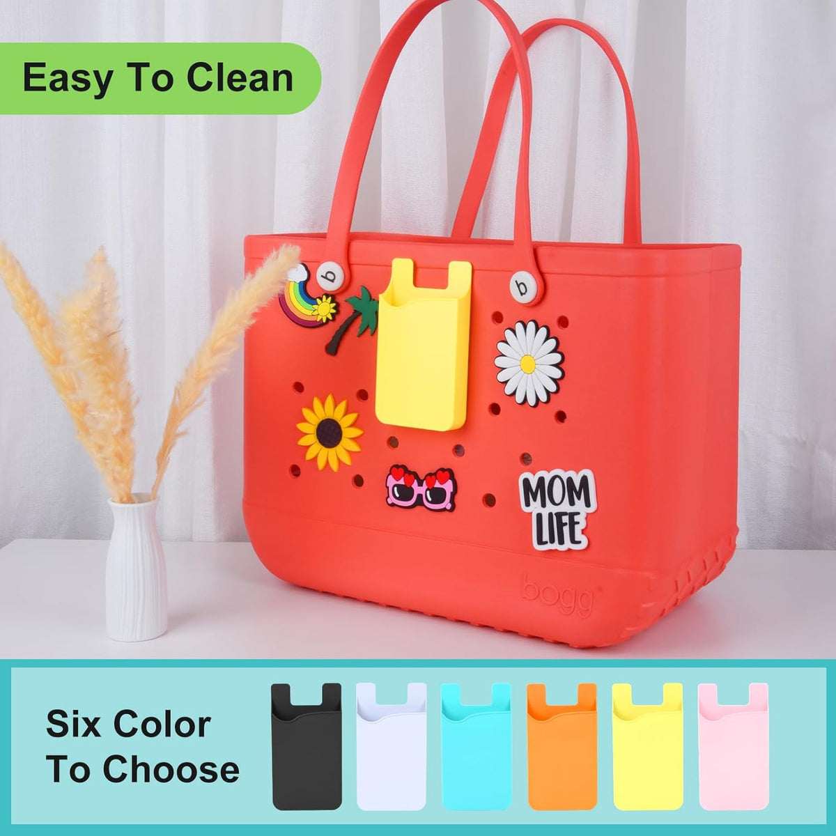 Phone Holder Compatible with Bogg Bag Accessories, ABS Hard Plastic Insert for Bogg Bag Phone Holder - Orange