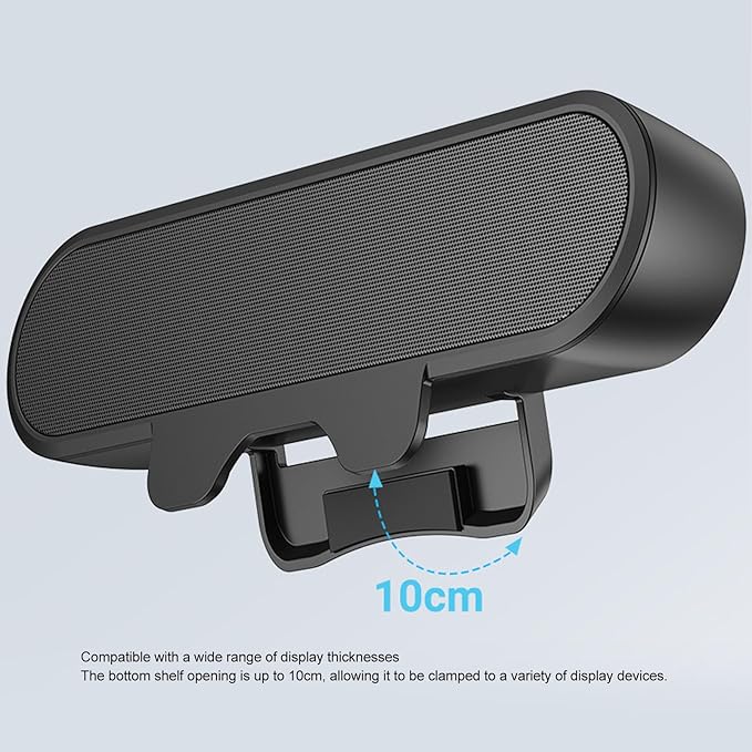 Pomya Computer Speakers for Desktop PC USB Powered PC Speaker with Spring Clamp Stereo Loud Sound Volume Control Laptop Speaker