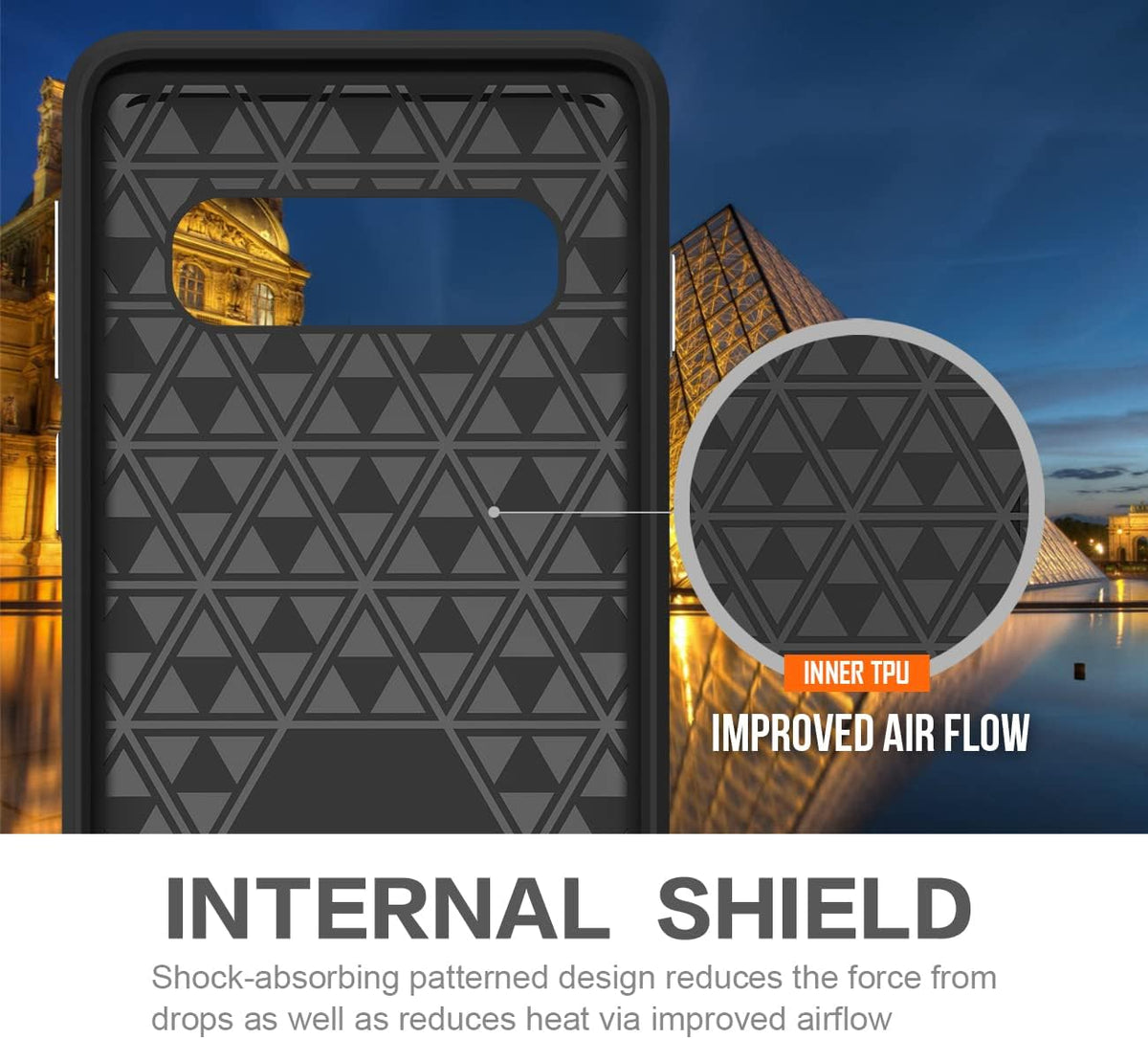 KIOMY Case for Samsung Galaxy S10+ / S10 Plus, Shockproof Bumper Protective Cover, Hybrid Design Hard PC Back with TPU