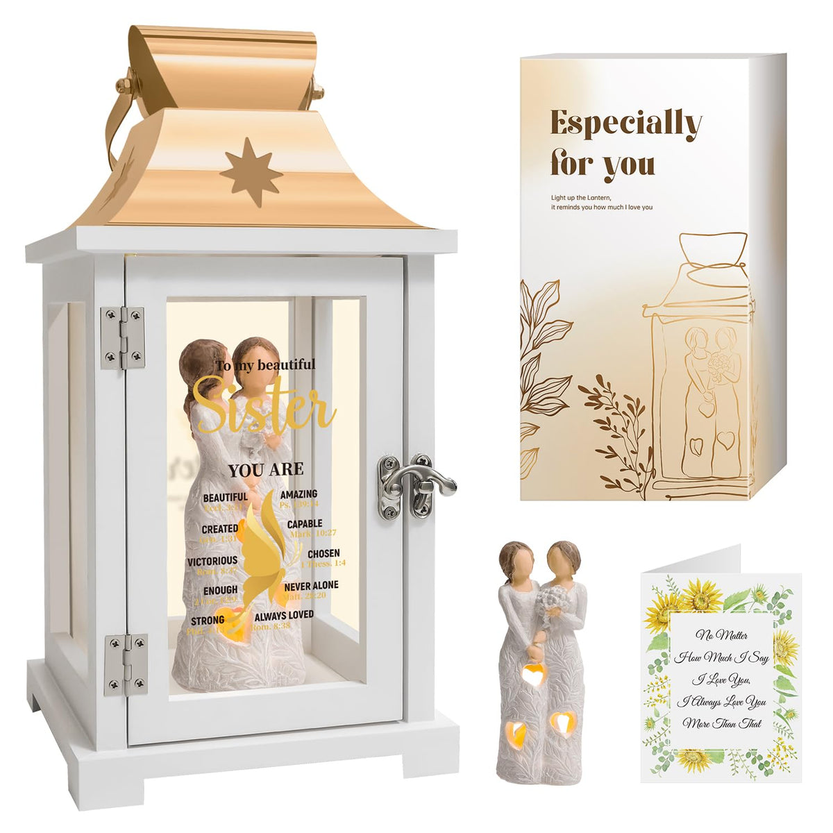 Sister Gifts from Sister, Unique Birthday Gifts, Religious Gifts, Christian Gifts for Sister, to My Sister Gifts Lantern