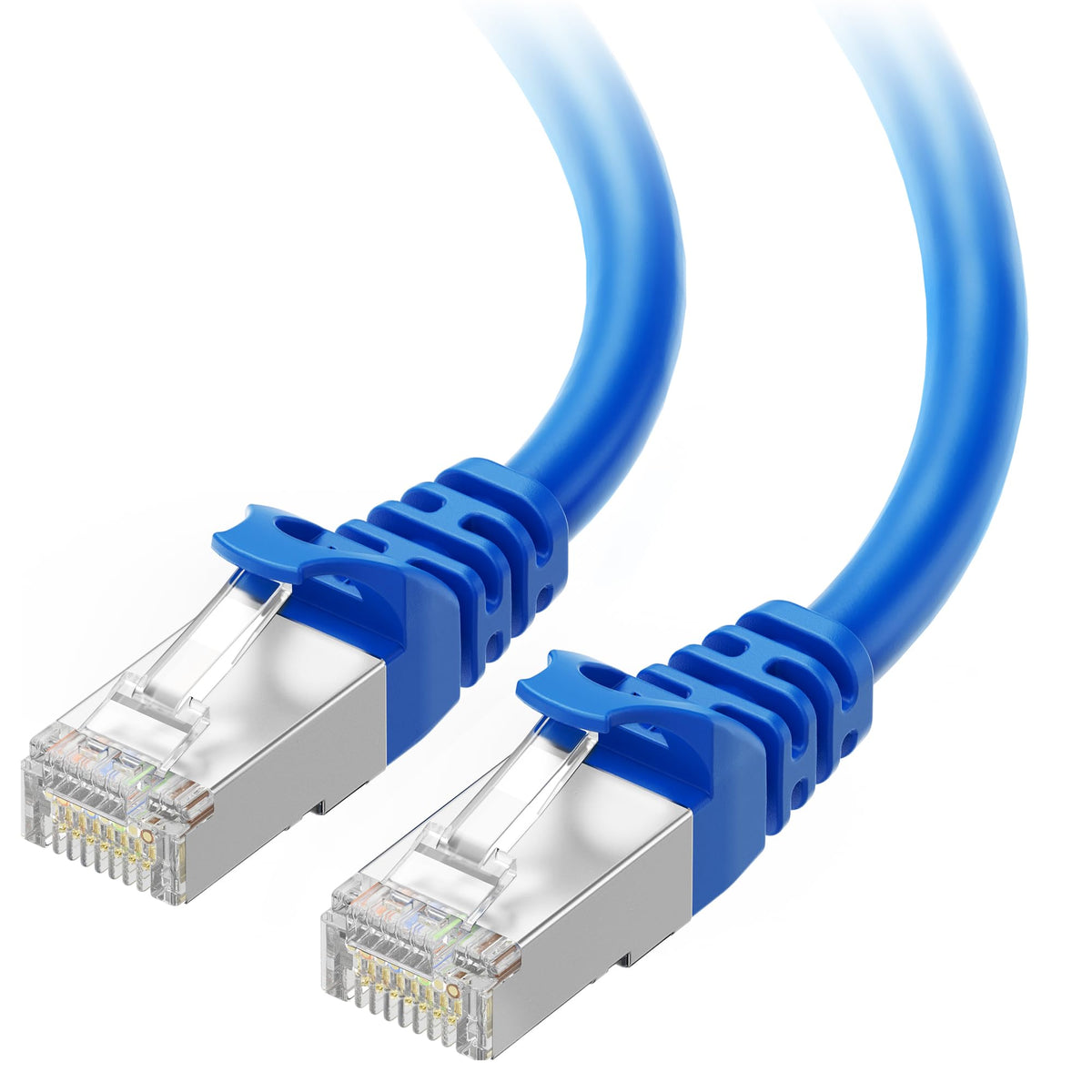 Cable Matters 10Gbps Snagless Short Shielded Cat 6A Ethernet Cable - 1ft, Cat 6A Cable, Cat6A Cord, Ethernet Cord, Blue