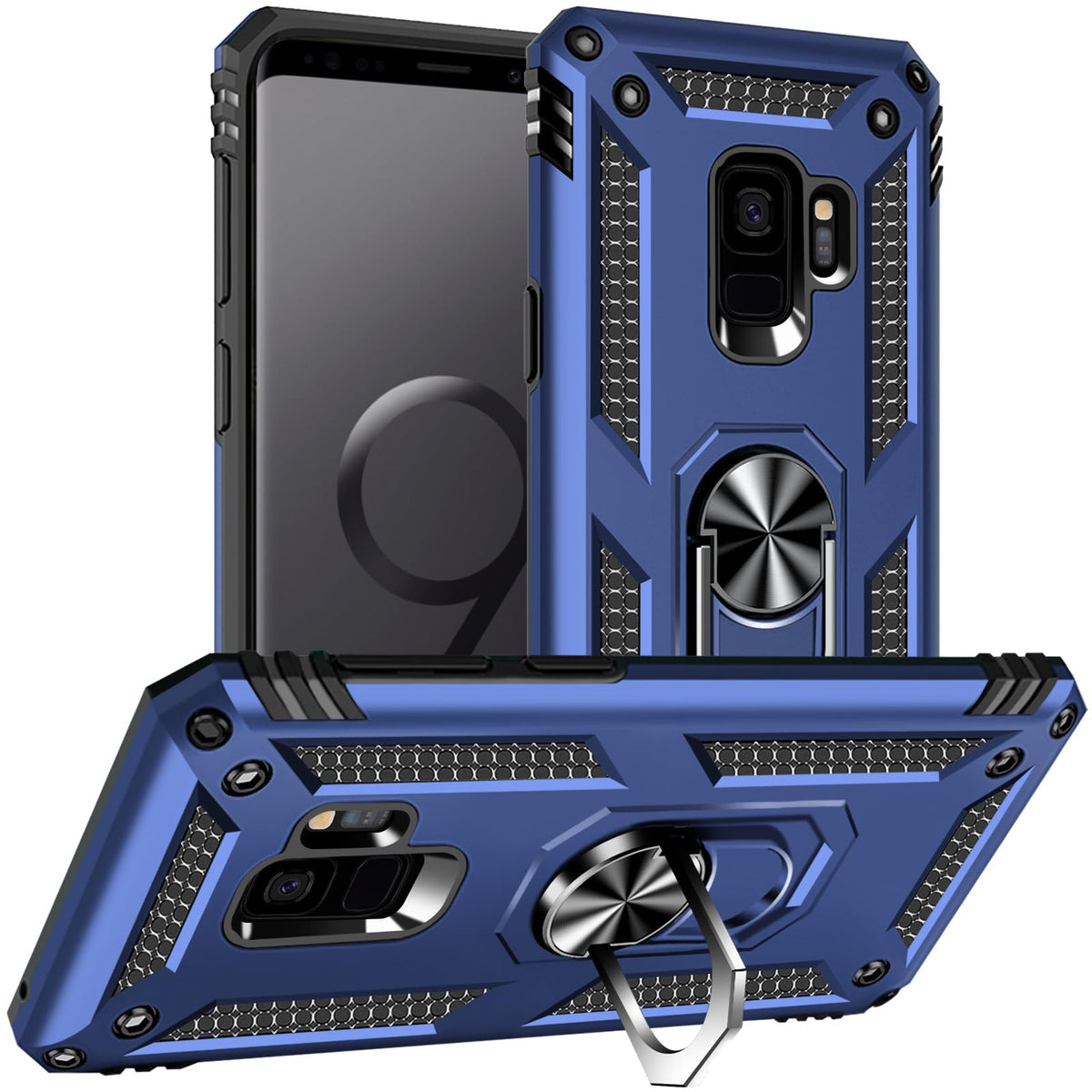 Samsung Galaxy S9 Case, Samsung S9 Case, Military Grade Protective Cases With Ring For Samsung Galaxy S9 (Blue)