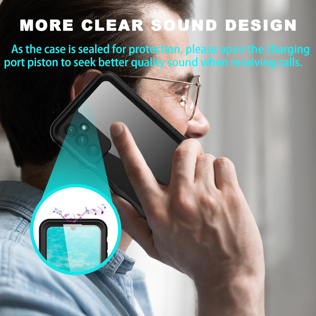 Samsung Galaxy A24 4G/A25 5G Phone Case, Waterproof Full Body Protective with Clear Lens/Camera/Screen Protector