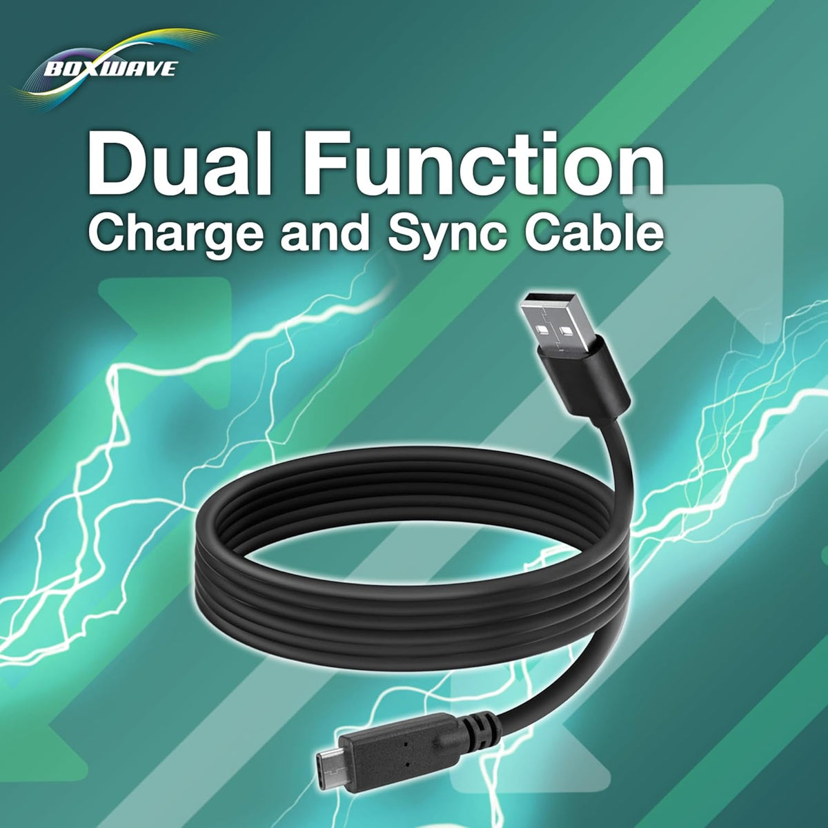 BoxWave Cable for Doogee S96 Pro - DirectSync USB 3.0 A to USB 3.1 Type C, 6ft Charge and Sync Cable, Black