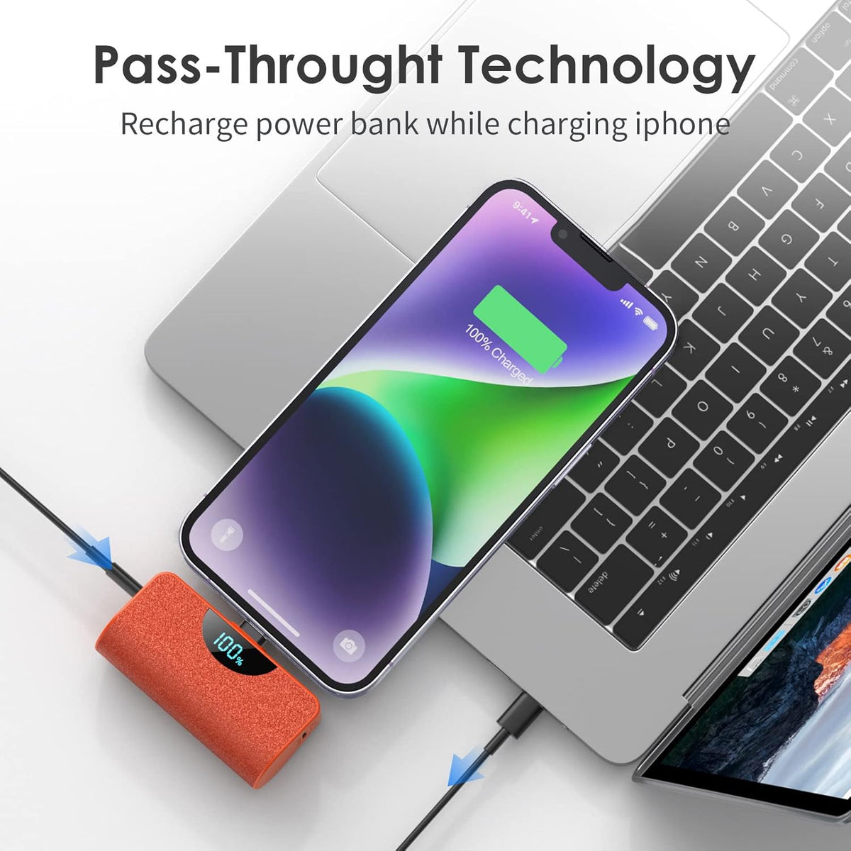 Mini Portable Charger Power Bank 5200mAh, 20W PD Fast Charging Battery Pack for iPhone 14 Pro