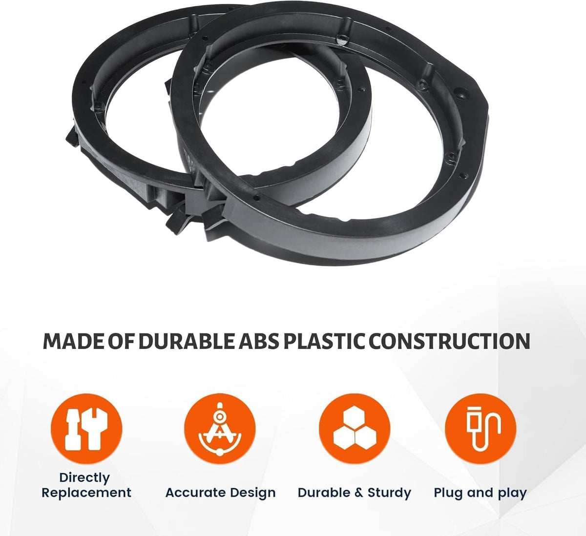 NuIth Car 6.5 Inch Speaker Adapter Bracket with Wiring Harness Kit for 2006-2013 Honda Civic/Accord/CR-V