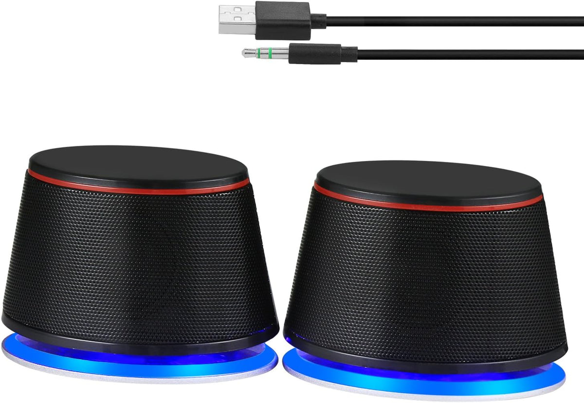 SW102 Computer Speakers, 5Wx2, Stereo 2.0 USB Powered Multimedia Speakers in Black