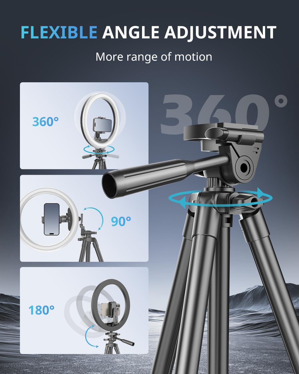 UBeesize 12 inch Ring Light with Stand, Selfie Ring Light with 50" Extendable Tripod Stand & Phone Holder for Live Stream/Makeup/YouTube Video