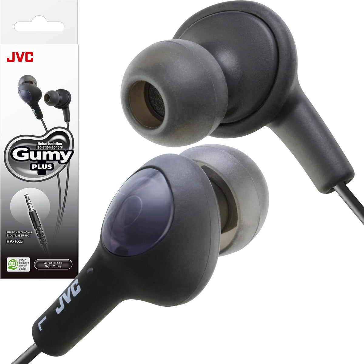 HAFX5B JVC Headphones,Olive Black