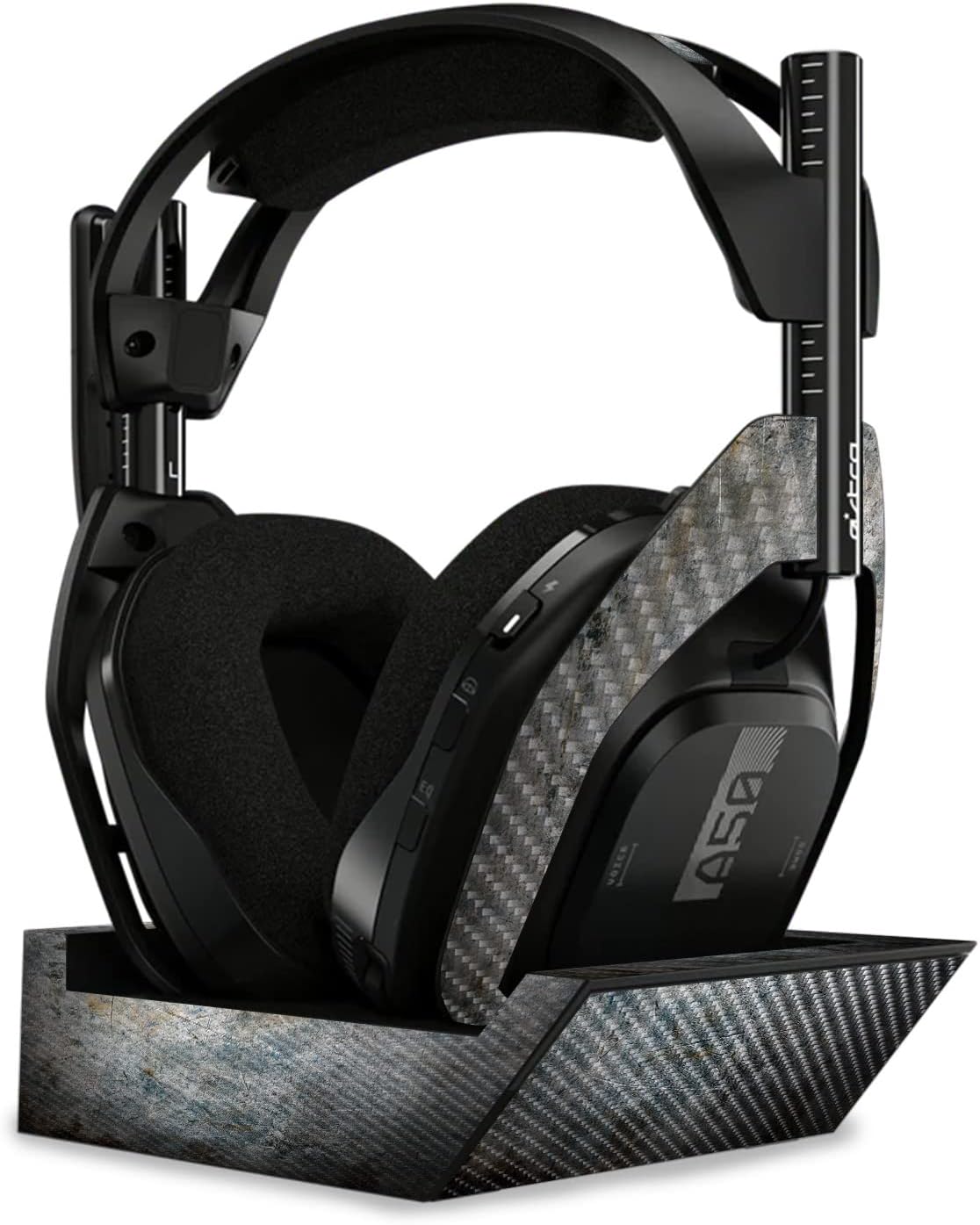MightySkins Carbon Fiber Skin - Shadow Concrete for Astro A50 Wireless Headphones + Base Station (Gen 4) | Durable