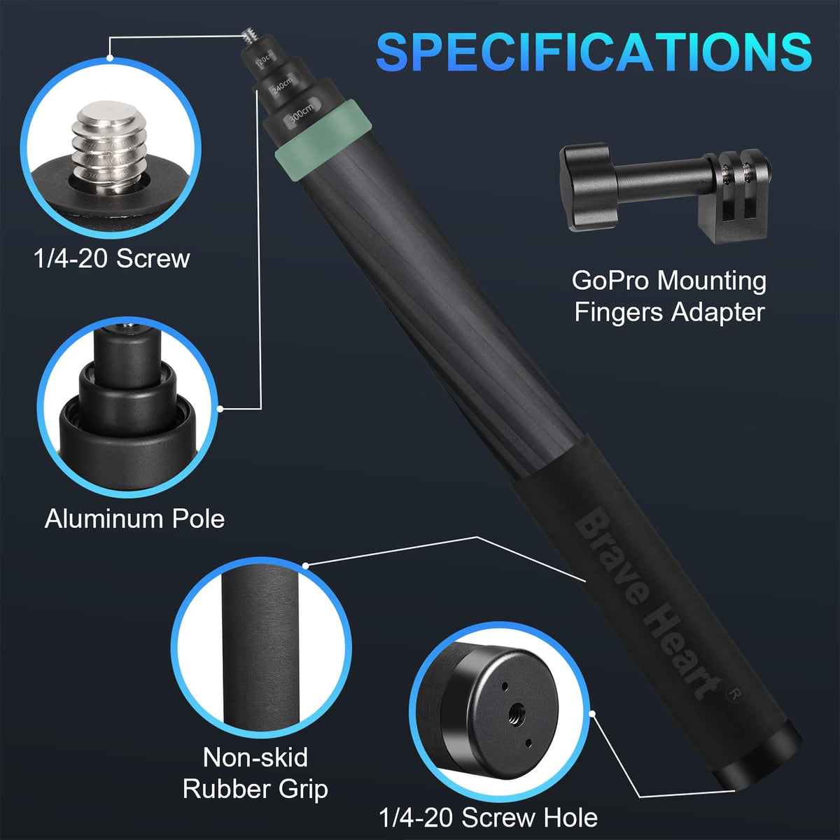 Kezhi 118/3.0m 9.8ft Extended Super Long Carbon Fiber Invisible Selfie Stick for Insta360 X5 Insta 360 X4 X3 ONE X2 R X GO 3S 3 2 Action for DJI osmo