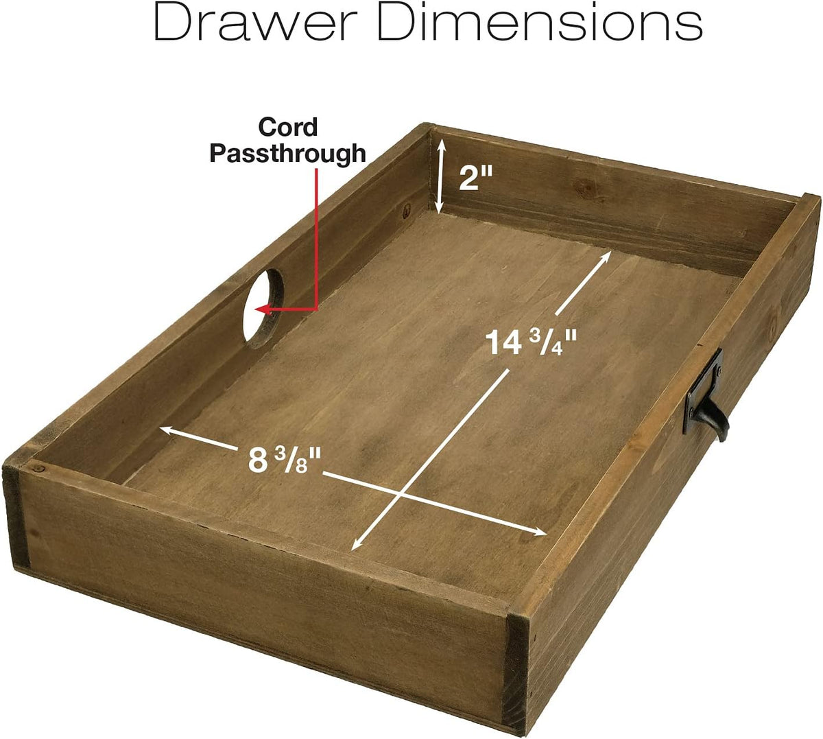 Excello Global Products Wooden Monitor Stand with Drawer for Desktop Organization of Notebooks, Pens, and Office