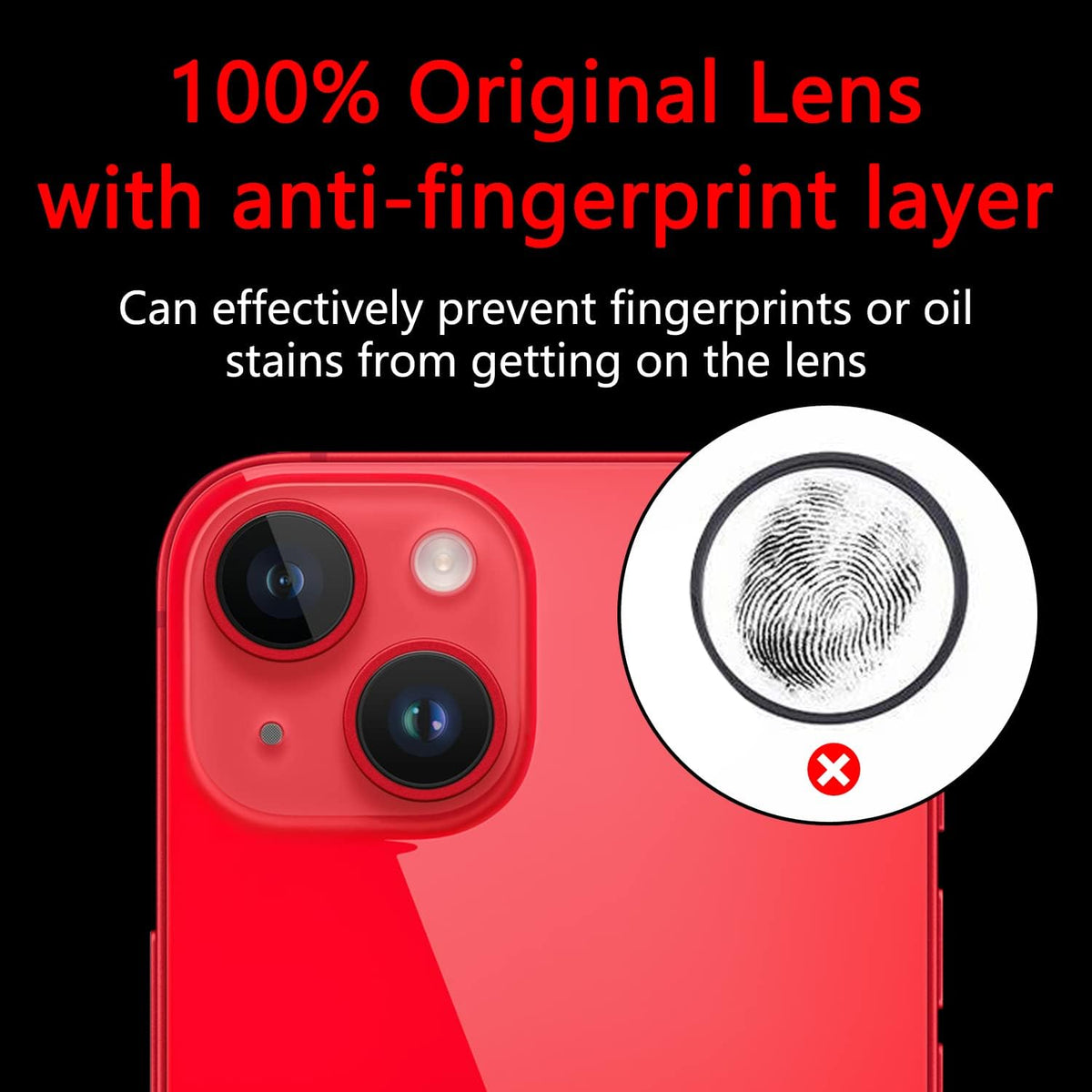 Original Back Rear Camera Lens Glass Replacement for iPhone 14 6.1 inch & iPhone 14 Plus 6.7 inch with Toolkit