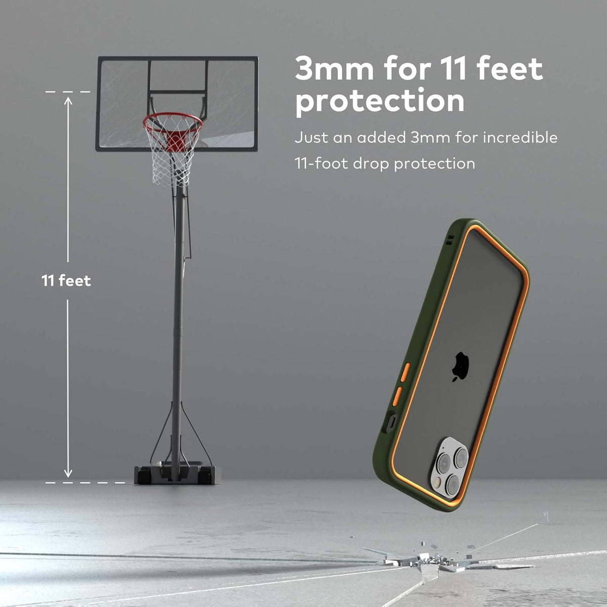 RhinoShield Bumper Case for [iPhone 12 Pro Max] | CrashGuard NX - Shock Absorbent Slim Design, 3.5M / 11ft Drop