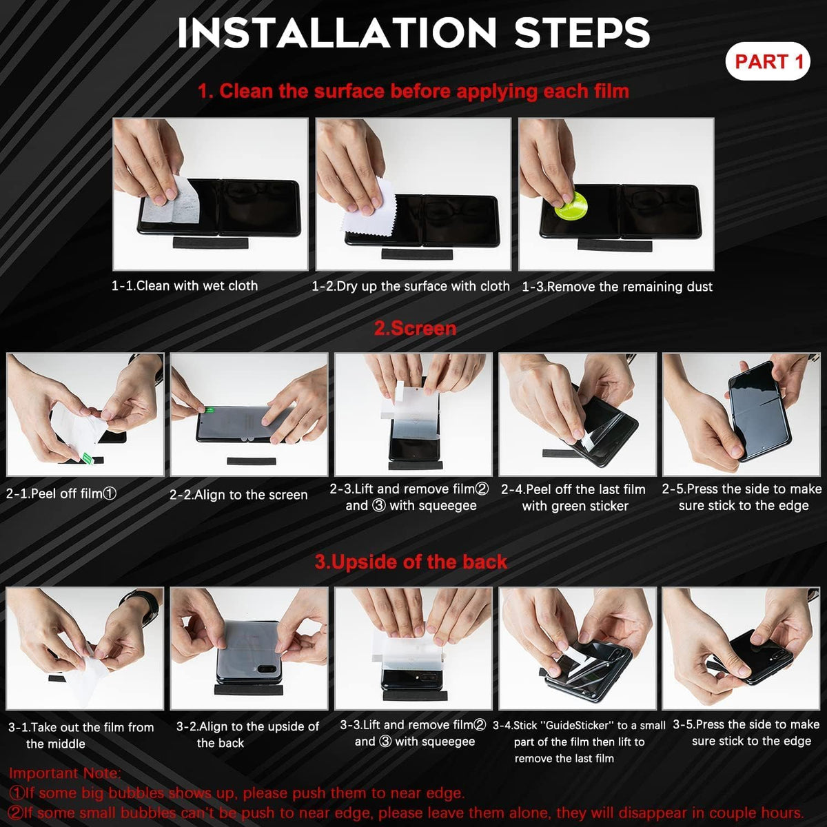 [2+2 Pack for Samsung Galaxy Z Flip 4 5G] EPU Inner Screen Protector + Camera Lens Outer Protector, Full Coverage