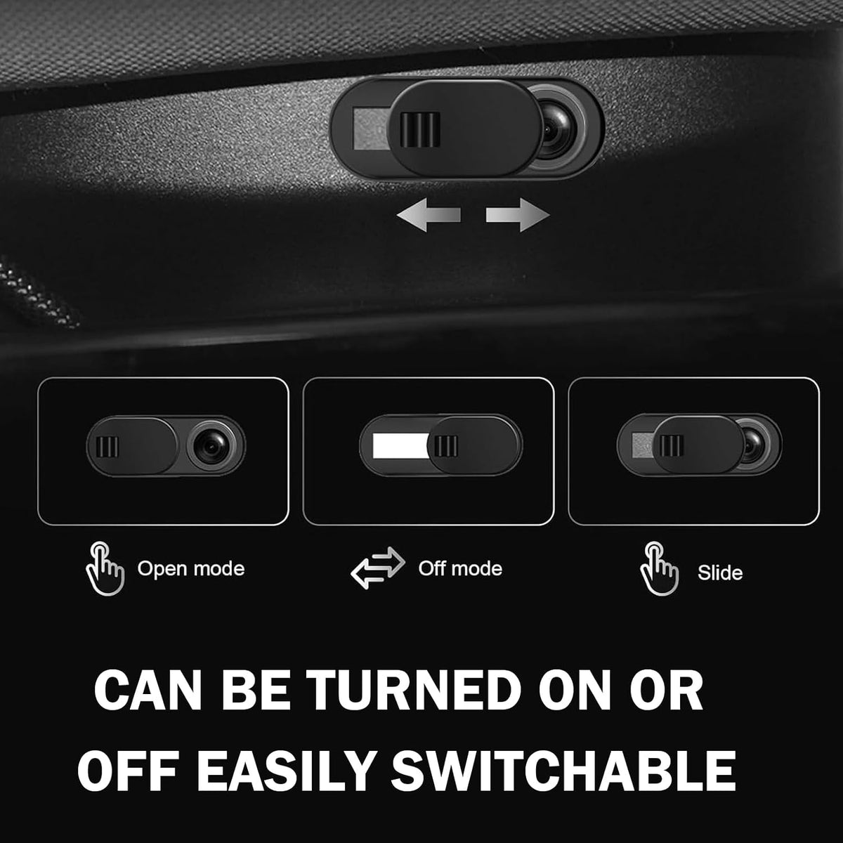 Foelony 3 Car Camera Slider Cover, Ultra-Thin Camera Protection Cover, Anti-Scratch Webcam Covers for Privacy
