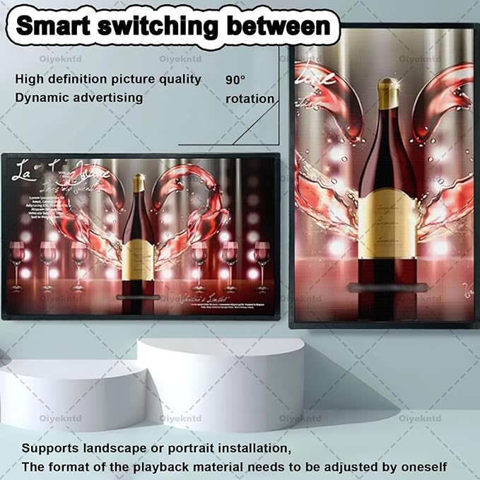 Commercial Digital Signage Display Advertising Media Player Portrait and Landscape Digital Signage Player Smart Split Screen for Restaurants Cafes Salons &amp Shops 27in
