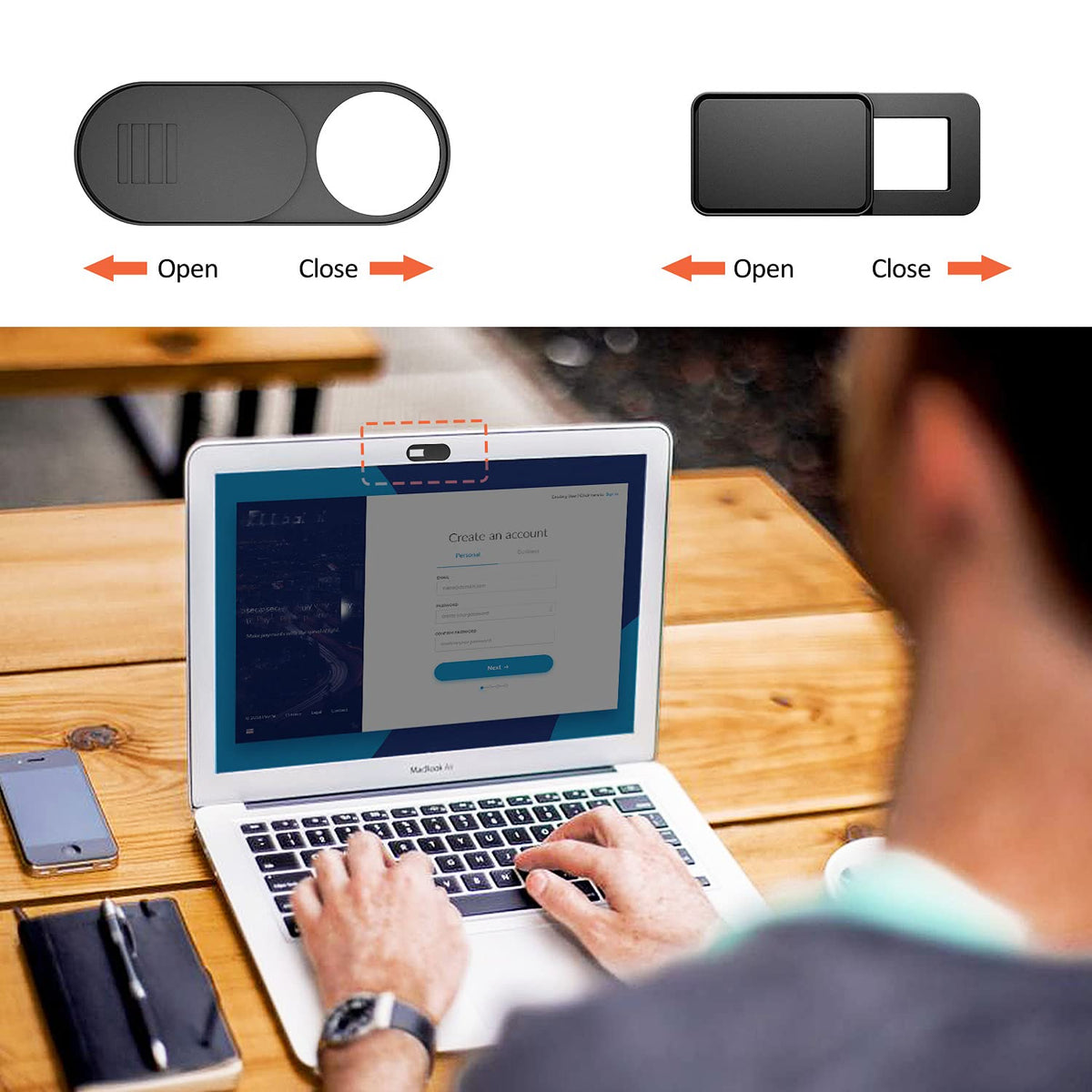 Webcam Cover 6-Pack, Web Camera Cover Slide Ultra-Thin for Laptop, iMac, MacBook Pro, Mac, Computer, Smart Phone, Tablets Slider Camera Blocker