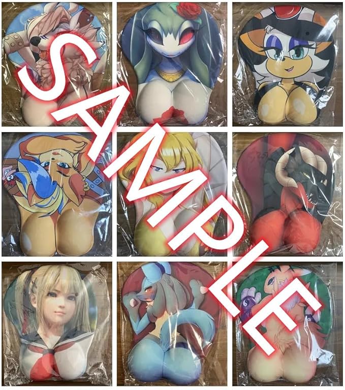 3D Mouse Pad Oppai Mousepad with Soft Gel Wrist Rest Anime Manga Gaming Boob pad Anti-Slip Mouse Mat （Yoruich 30）