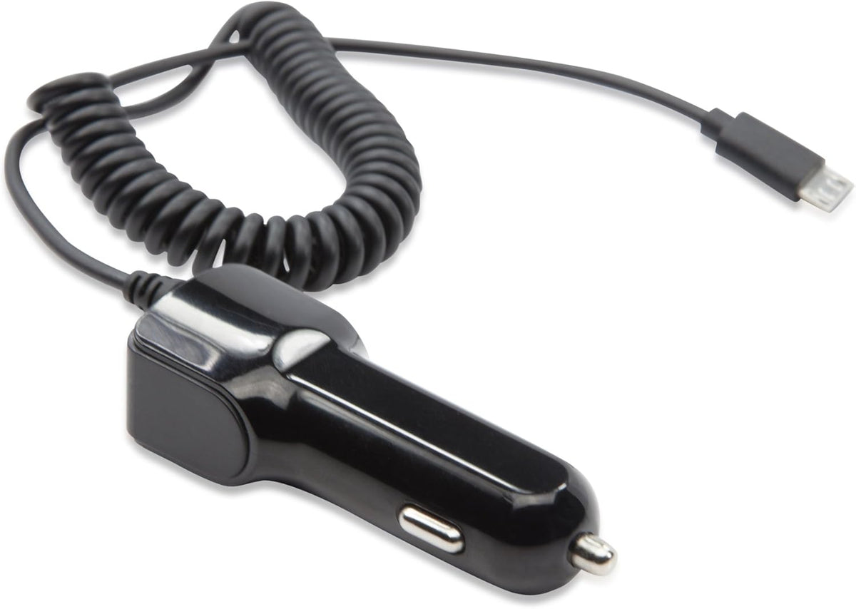 BoxWave Car Charger Compatible with Garmin RV 890 - Extra USB Port with Integrated Cable, Black