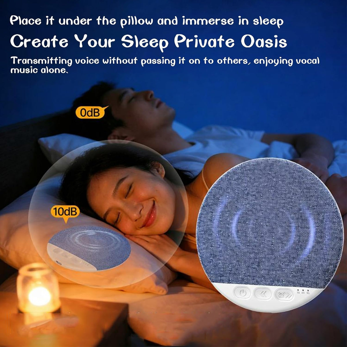 Generic Bluetooth Pillow Speaker for Sleeping, Ultra-Thin Bluetooth Pillow Speaker, Mini Portable Under Pillow Speaker
