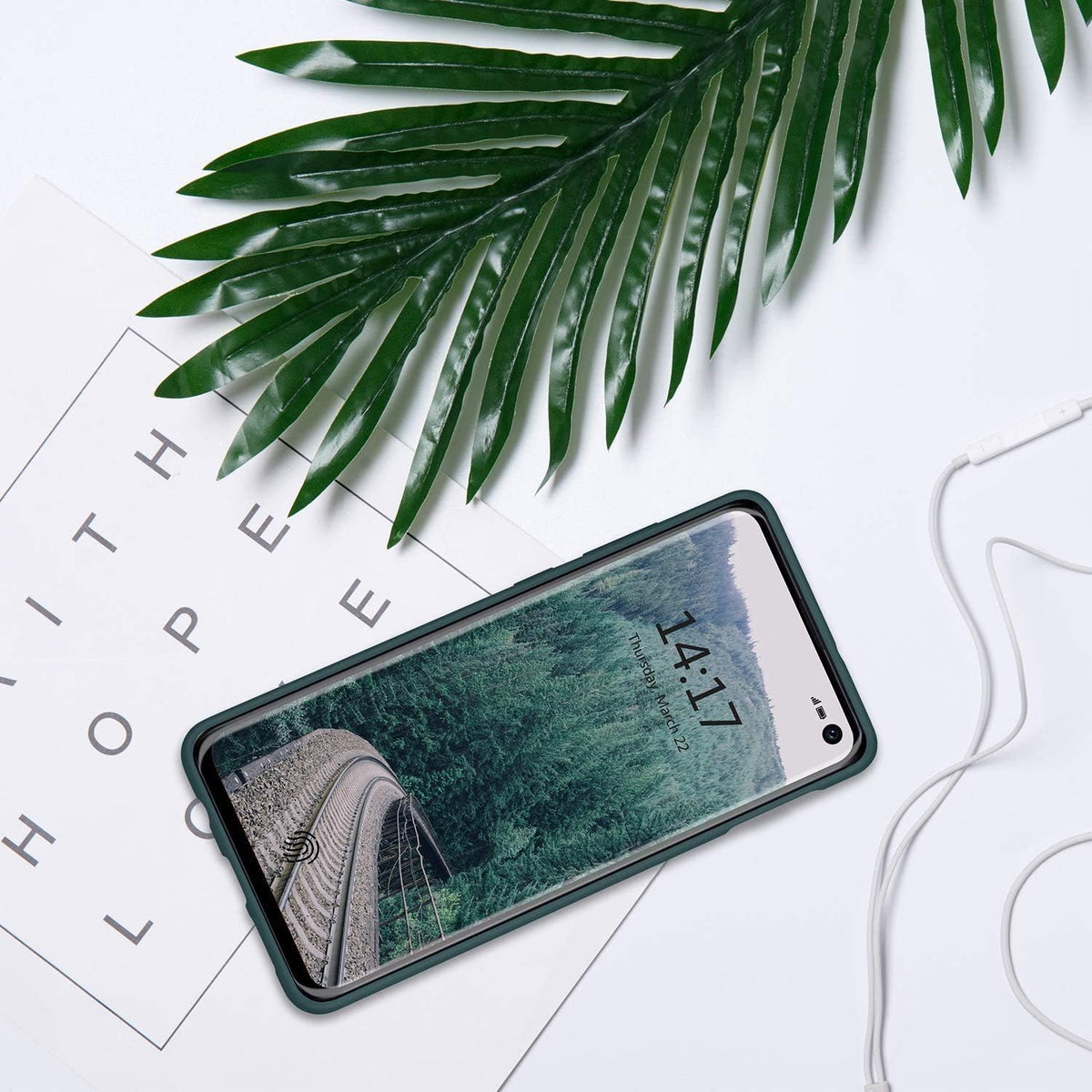 ABITKU Galaxy S10e Case, Slim Liquid Gel Rubber Shockproof Cover, Soft Microfiber Cloth Lining, Green
