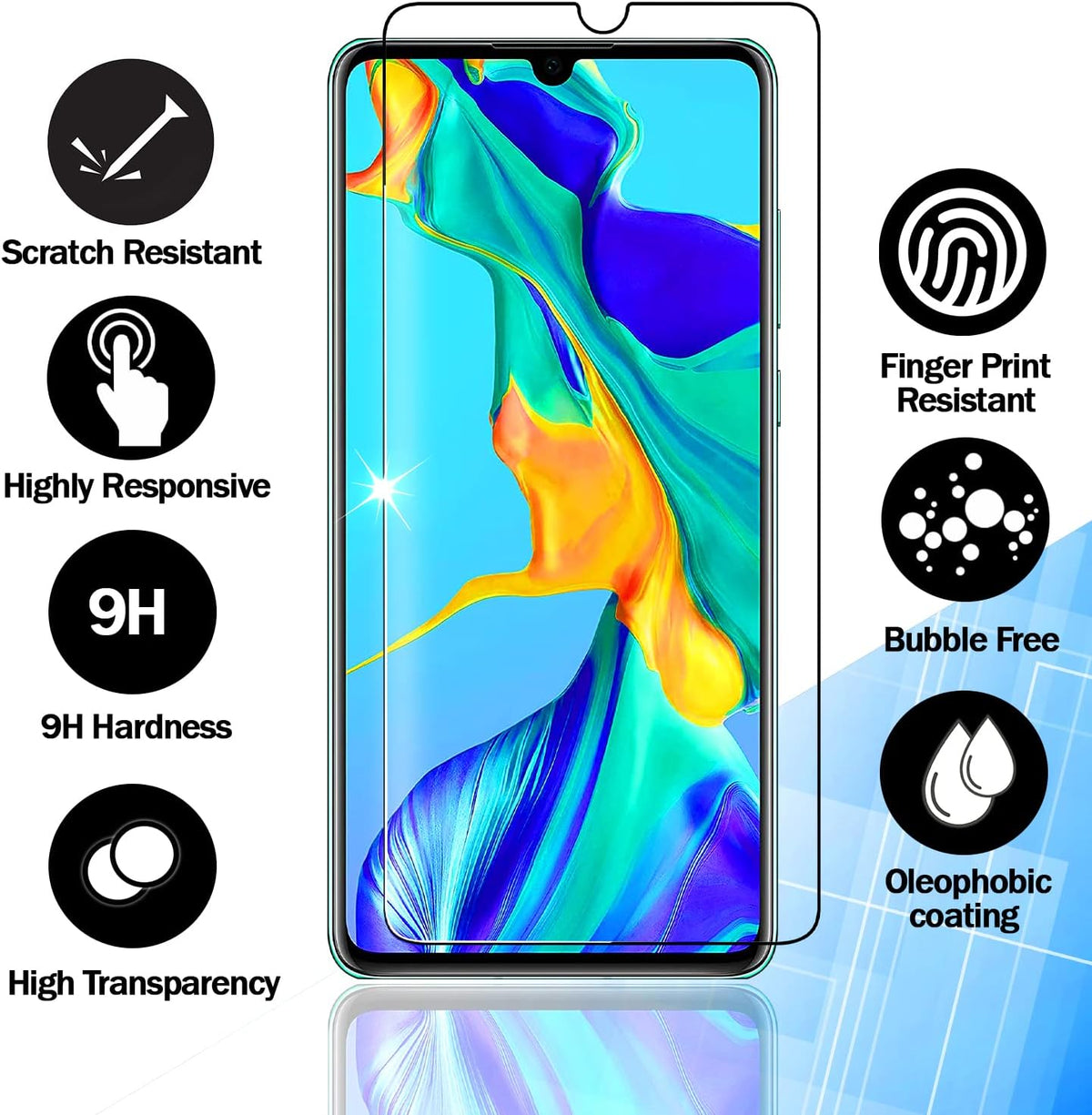 Samsung Galaxy A03/A03S/A03 Core/A02/A02s Tempered Glass Screen Protector [4-Pack] - 0.33mm, Anti-Scratch,