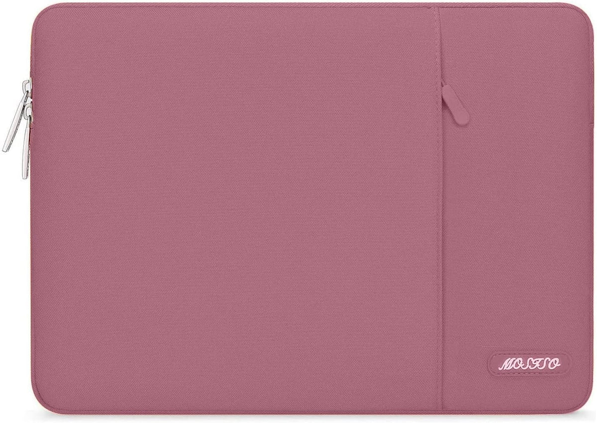MOSISO Laptop Case 13 inch, 13 inch Laptop Sleeve Compatible with MacBook Air M4 M3 M2 M1 2025-2018 / Pro M2 M1 2025-2016, Polyester Vertical Computer Sleeve Bag with Pocket, Dusty Rose