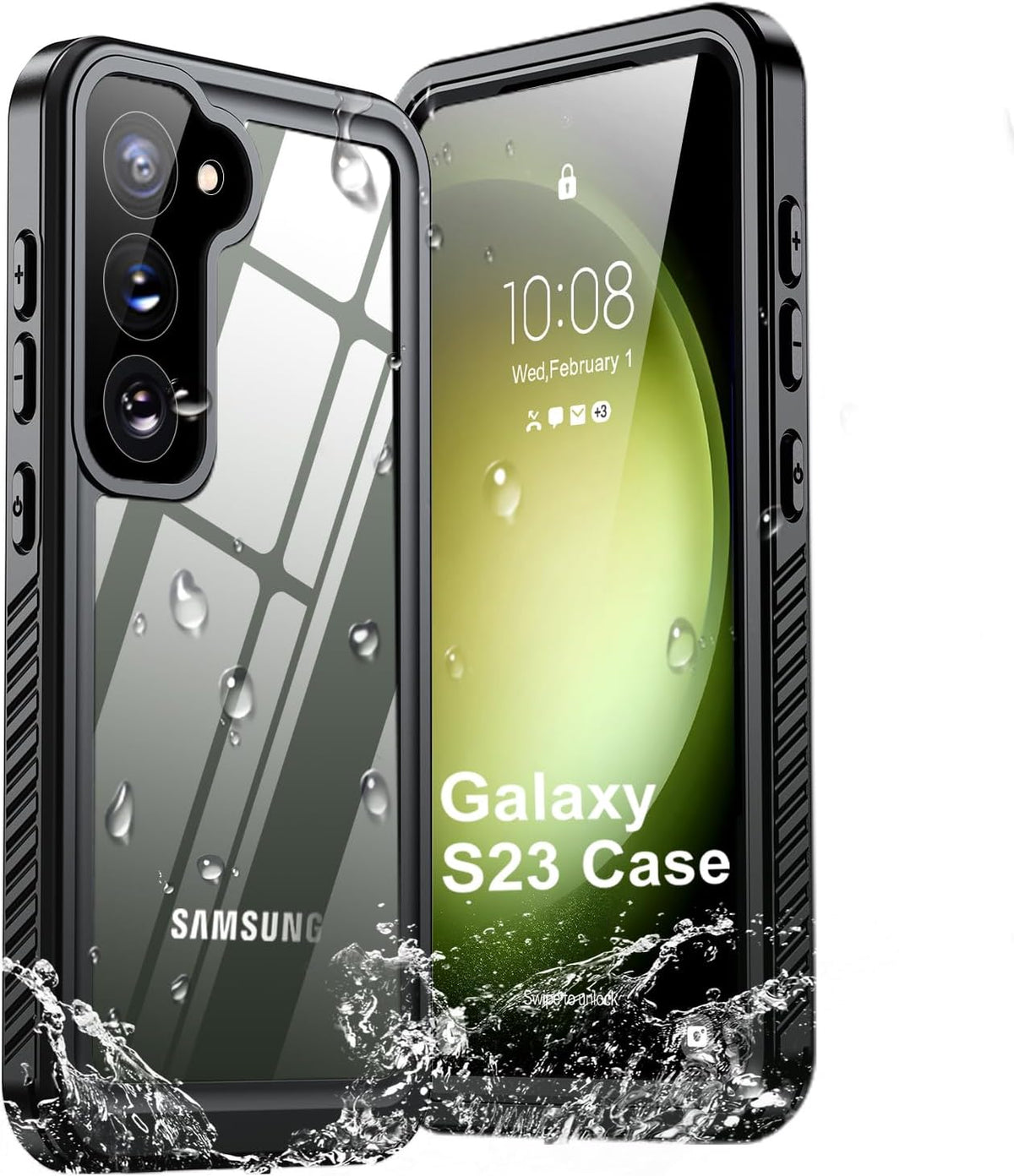 Humixx Waterproof Case for Samsung Galaxy S23, Built-in Lens & Screen Protector, 12FT Military Drop Proof