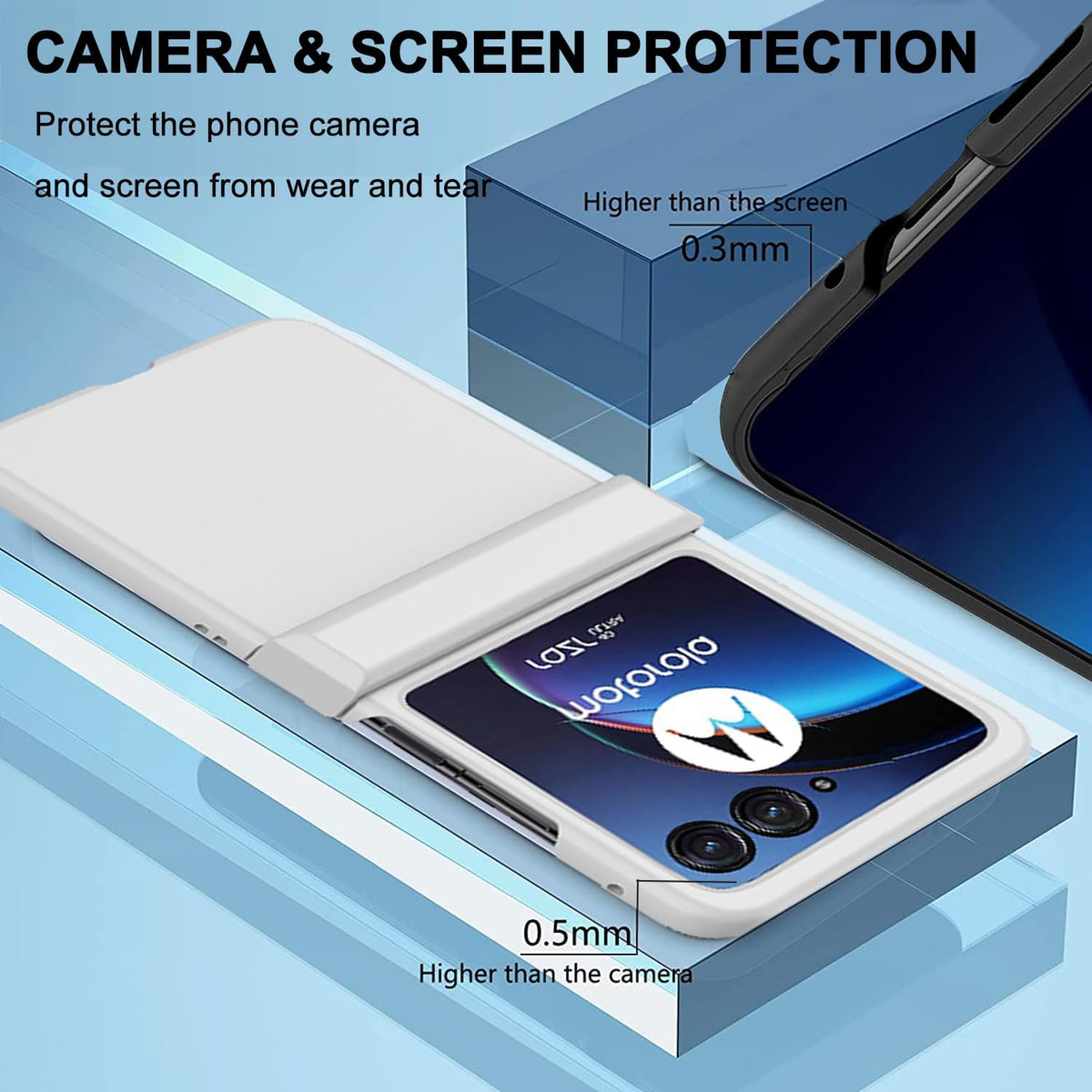 NINKI Compatible Motorola Razr Plus Case 2023 with Hinge Protection, Thin Cute Hard PC Protective Phone Case for