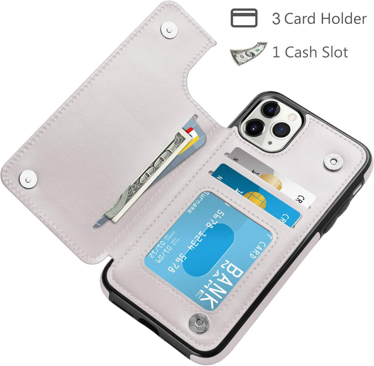 HianDier iPhone 11 Pro Case with Card Holder Wallet, Magnetic Closure Shockproof Cover for iPhone 11 Pro
