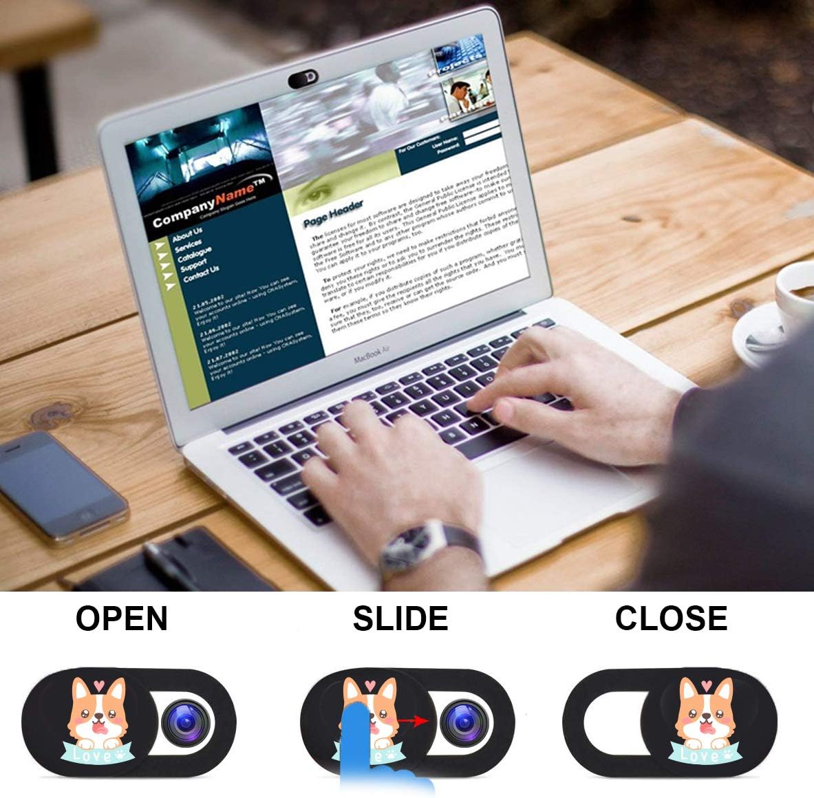IMNEXT2U 3 Pack Laptop Camera Cover Slide Ultra Thin Slide Computer Webcam Covers for Echo Show, iPhone, iPad, Tablet