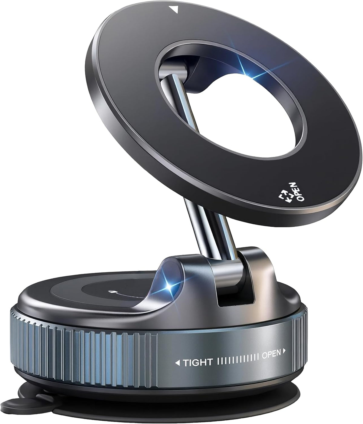 Vacuum Magnetic Car Phone Holder Foldable Mount with Ultra Suction Cup for Magnetic Phone Cases Cell Phone Holders for Car/Gym/Mirror Use Compatible with iPhone & Android