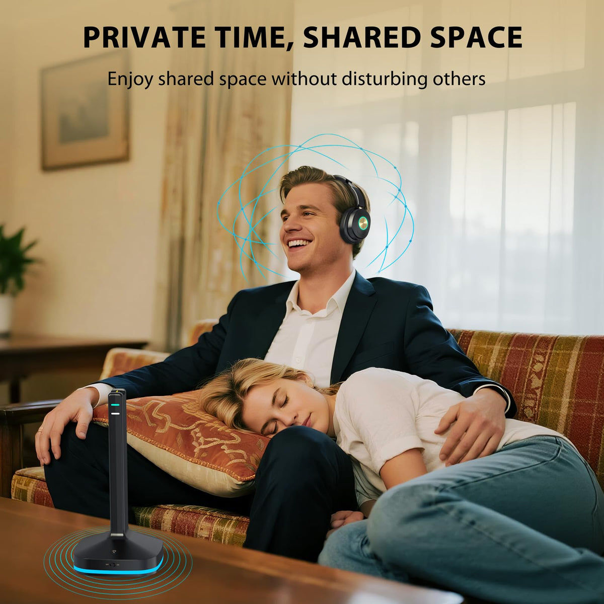 Wireless Headphones for TV Watching, TV Headphones Wireless for Seniors with Low Latency , V5.4 Over Ear Headphones with Digital Optical RCA AUX 3.5