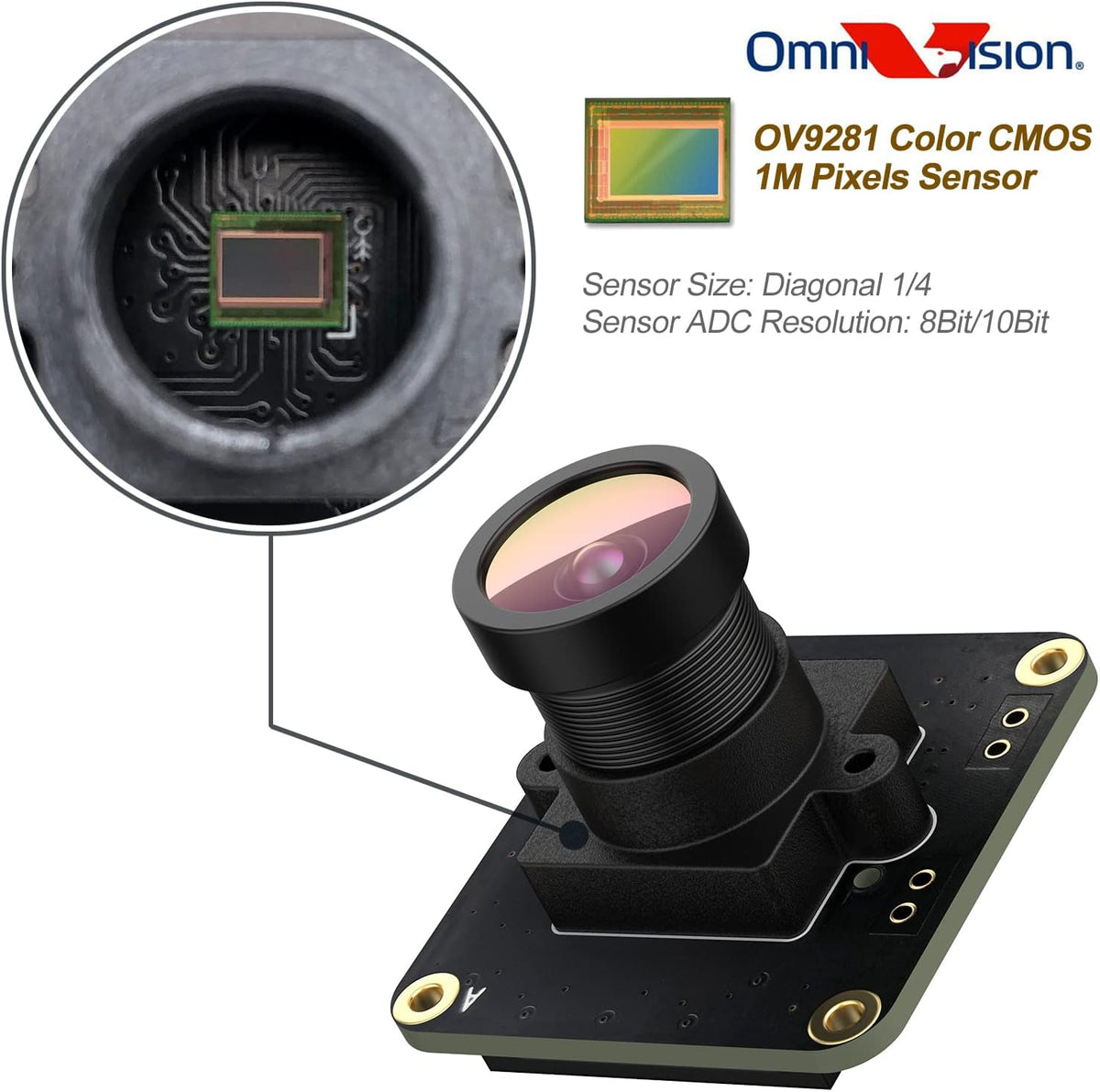 innomaker OV9281 309fps Global Shutter Camera Module with Mono Sensor, High Speed, Native Raspberry Pi OS Driver