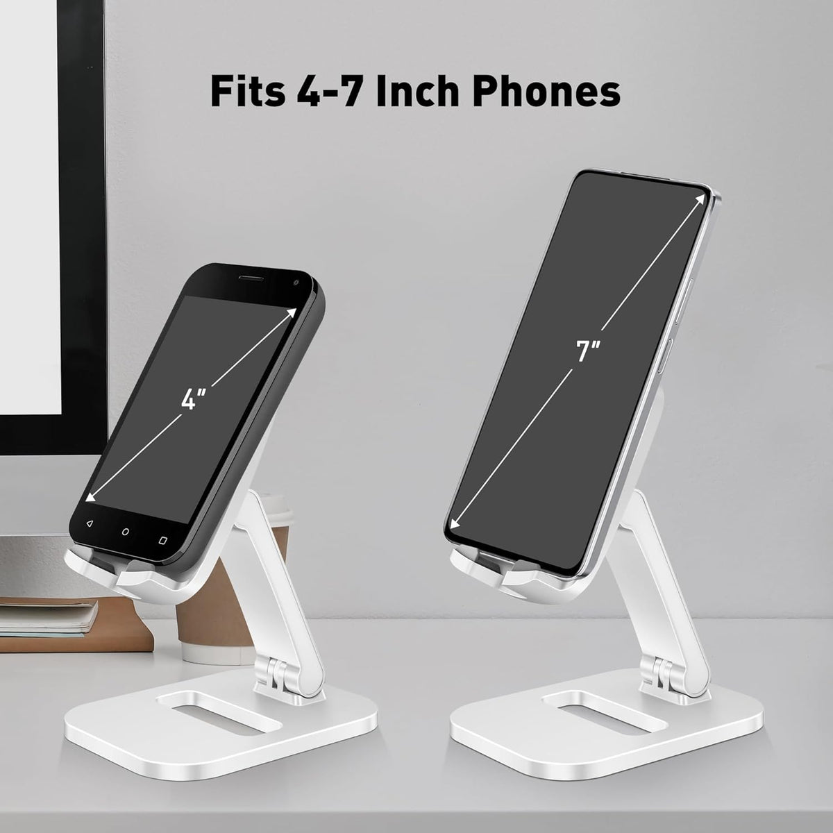 Adjustable Cell Phone Stand for Desk, Foldable Holder Cradle Dock for iPhone 15 14 13 Pro Max Mini, 12 11 XR X 8 7 6