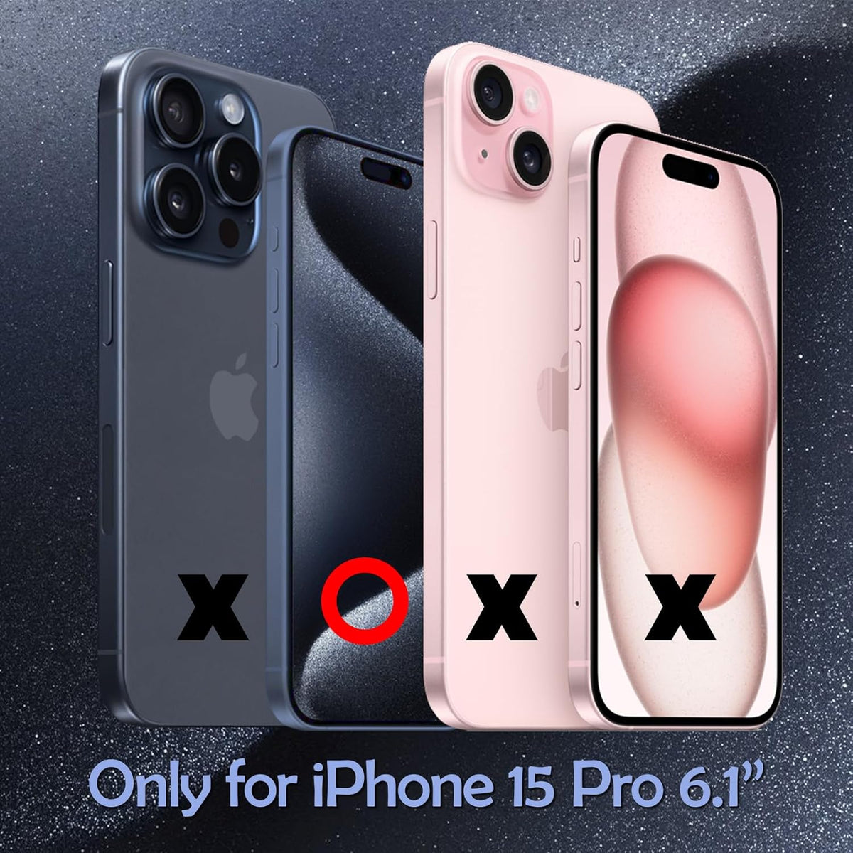 iPhone 15 Pro Front and Back Screen Protector [2-Pack], Tempered Glass for 15 Pro [New Version] (6.1 inch)