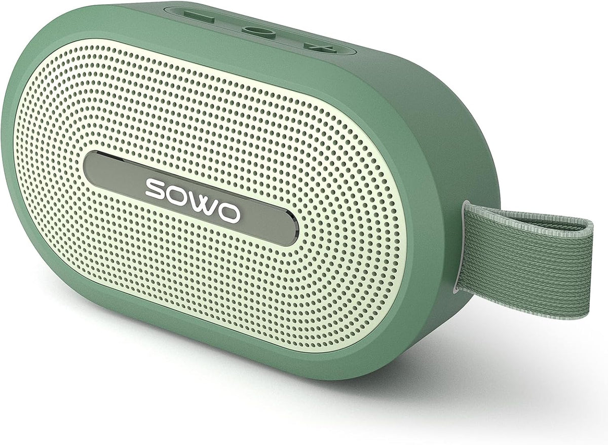 SOWO Wireless Portable Small Speaker, Ultra Magnetic Bluetooth Speaker for Golf Cart, Coverless IP67 Waterproof, 24 H Playtime, Pro Sound, Clip Hanging Design for Outdoor, Indoor - Green