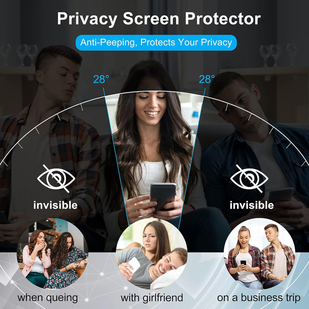 Galaxy S24 Ultra Screen Protector [2 Pack] - Matte Privacy TPU Film, Anti-Spy, Case Friendly, Supports In-Screen Unlock.