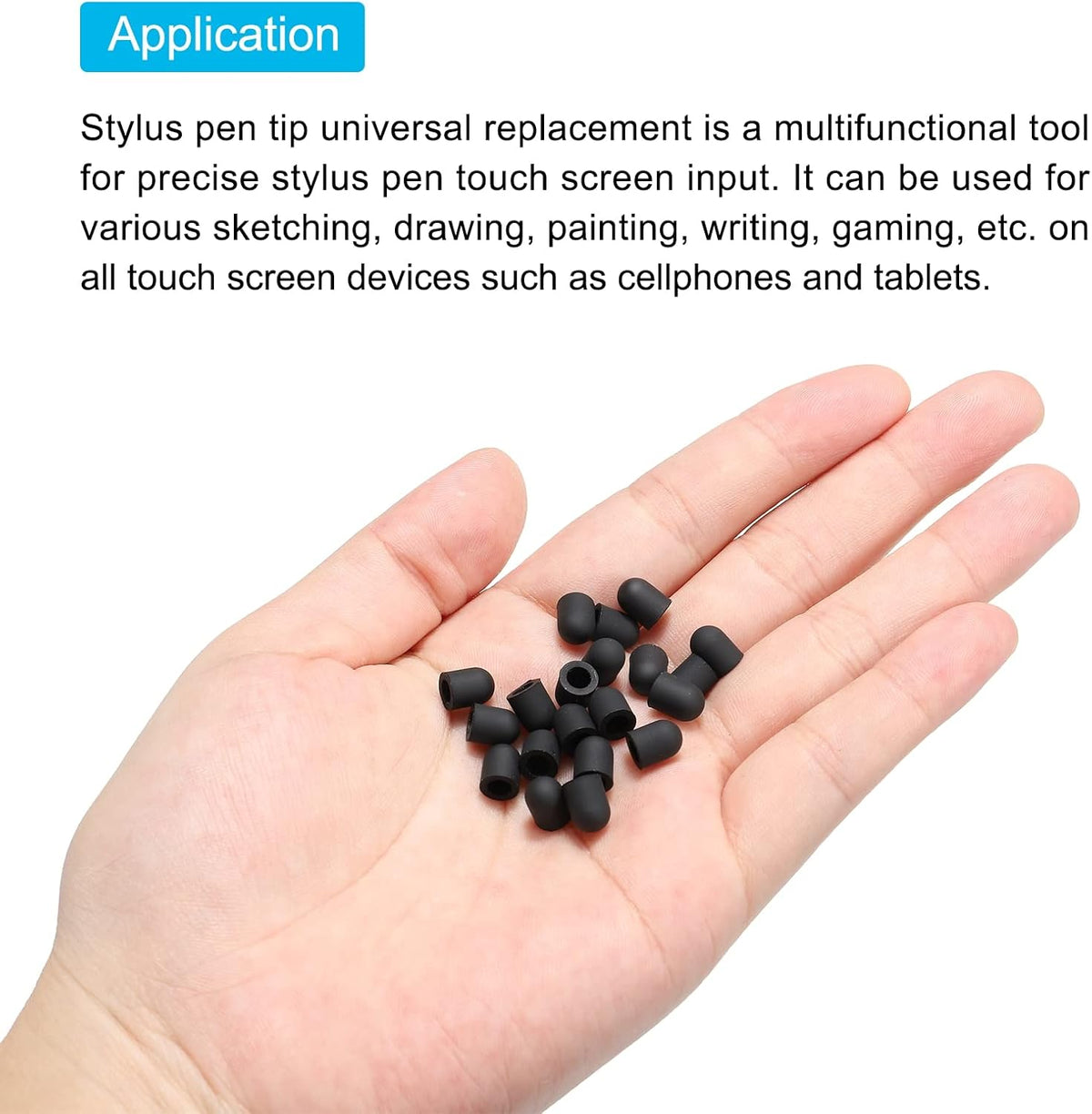 MECCANIXITY 100pcs 5.5mm Fine Tips Conductive Rubber Stylus Pen for Capacitive Touch Screen Universal Replacement