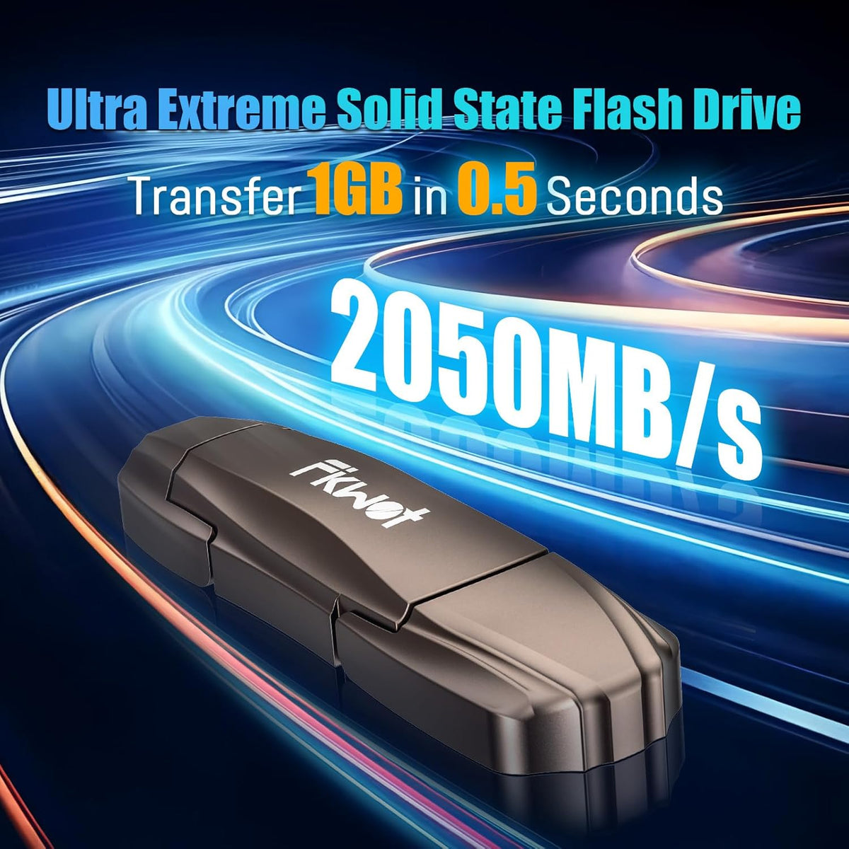 External SSD USB Flash Drive 256GB, Up to 2050MB/s 2-in-1 Type C+ USB A USB3.2 Gen2 Solid State Thumb Drive SSD Stick for iPhone 15/16/Android/Windows/Mac/PC/Laptops