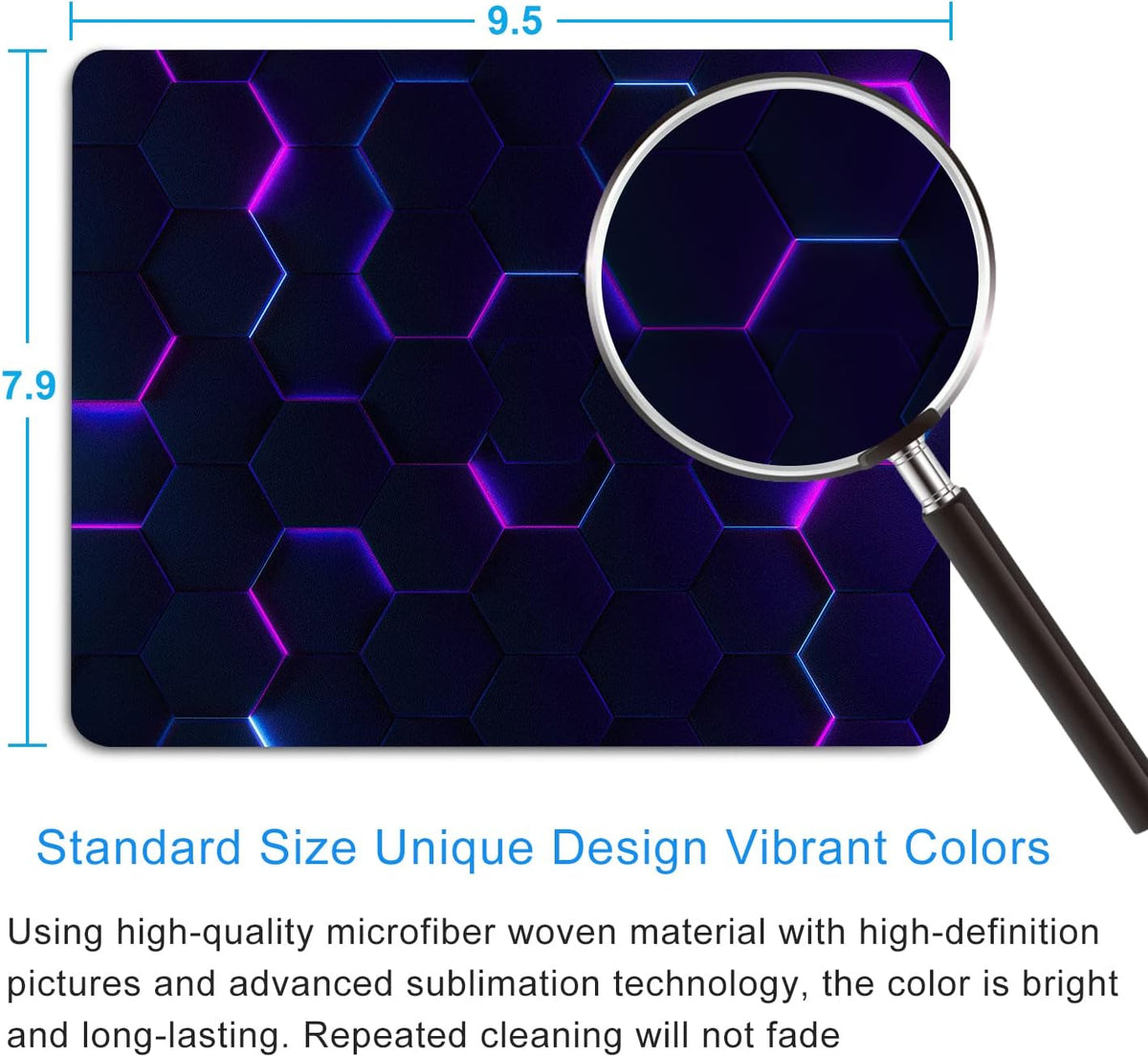 Purple Abstract Art Mouse Pad Personalized Design Computer Laptop Non-Slip Rubber Mouse Pad 9.5x7.9 Inch