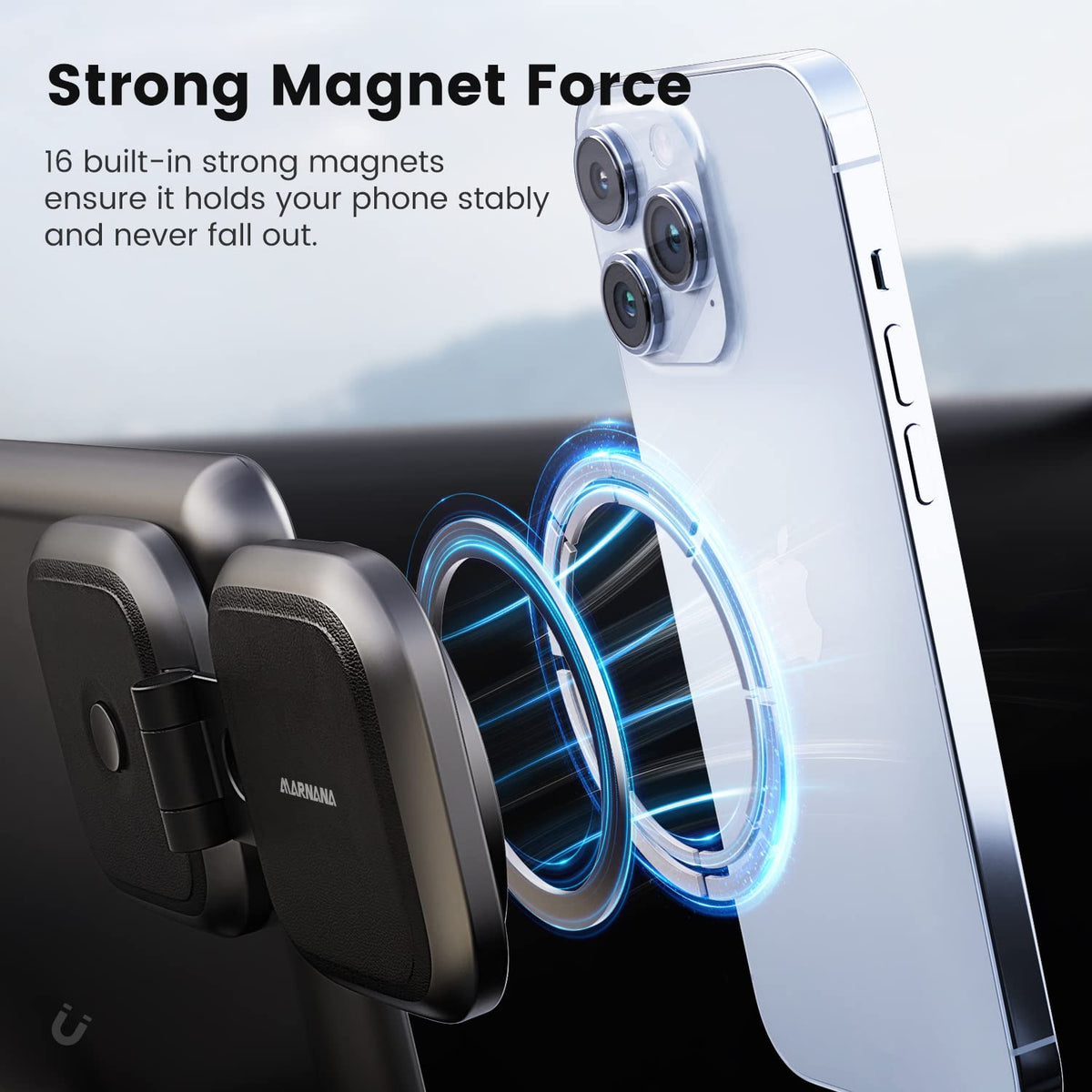 Marnana Phone Mount for Tesla Model 3 Model Y, Strong Magnetic Designed for MagSafe Car Mount Phone Holder for Tesla Screen Monitor, Invisible