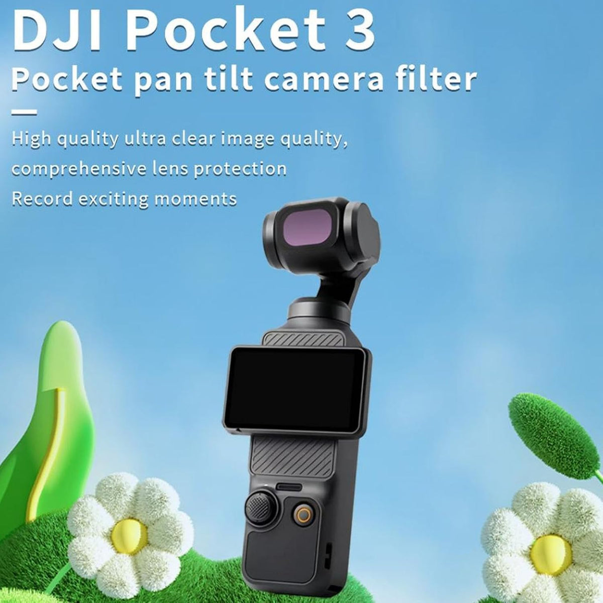 Macro Lens, HD Coating, Lightweight, 10X Magnification for Osmo Pocket3, 2-2.5CM Focusing Distance