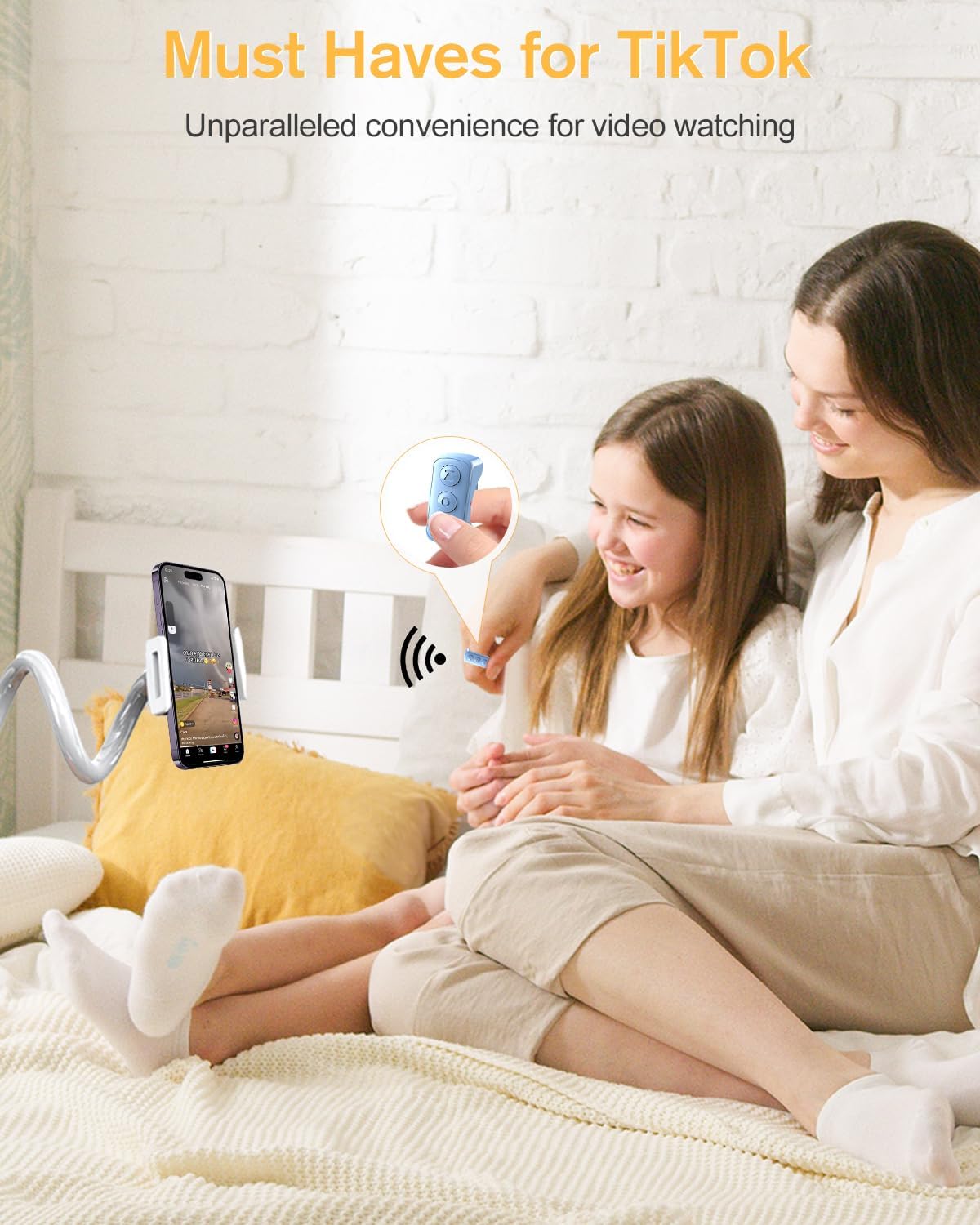 ADZERD Remote Control for TikTok, Page Turner for iPhone/iPad, Bluetooth Camera Video Recording Remote, Scrolling Ring for TIK Tok, Compatible with iOS/Android Phones & Tablets - Blue